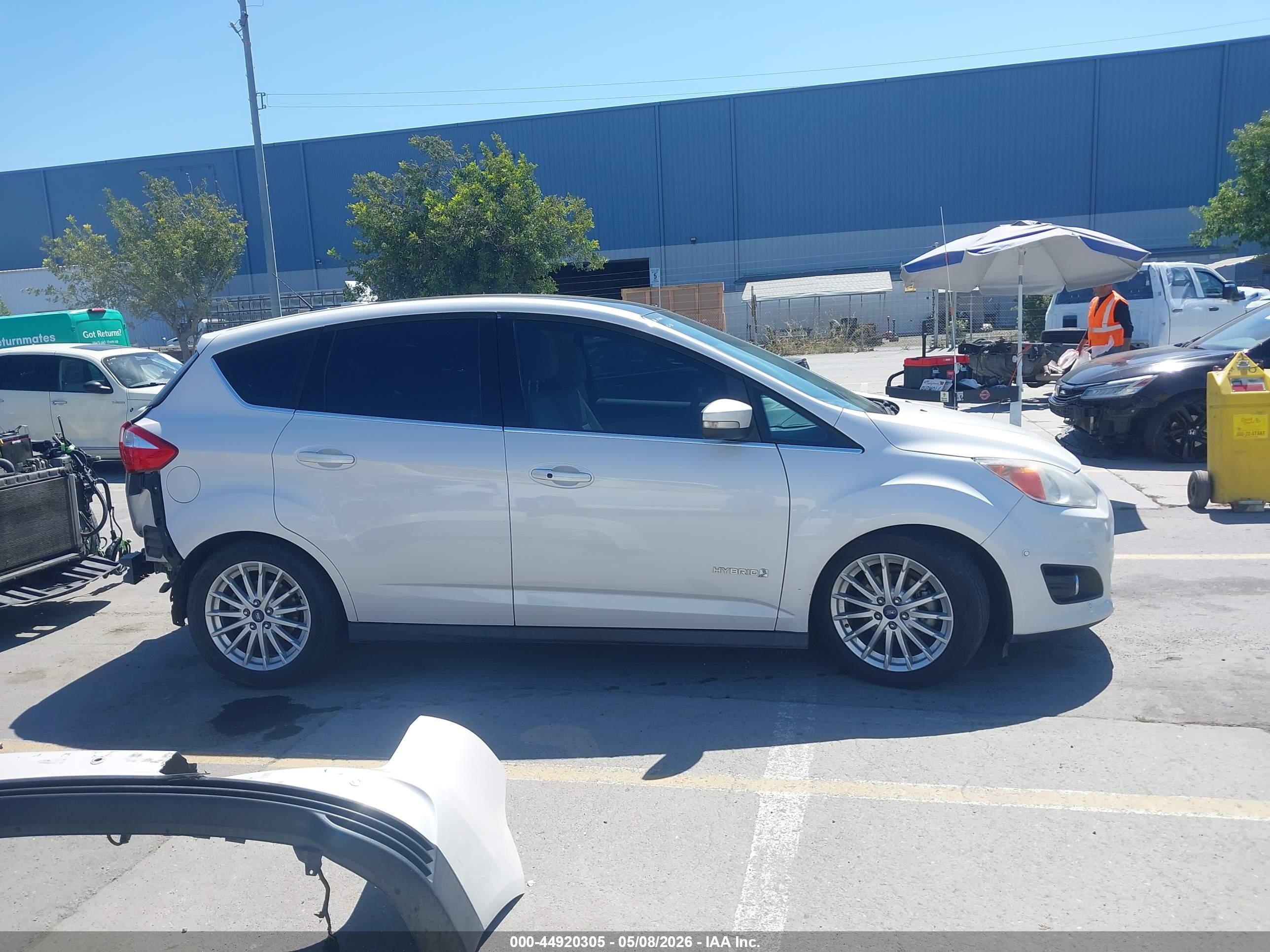 2013 Ford C-max Hybrid Sel White vin: 1FADP5BUXDL502776