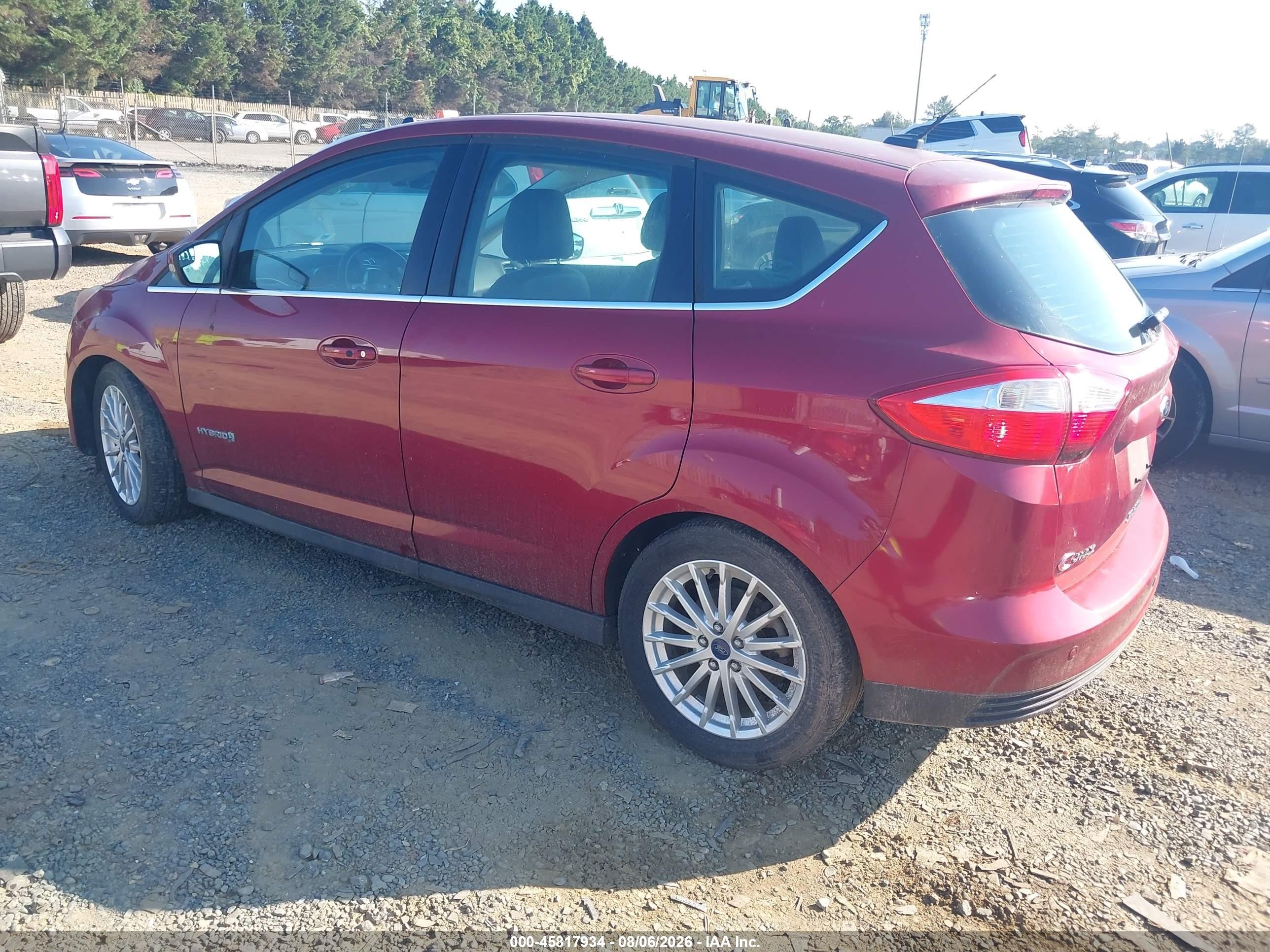 2013 Ford C-max Hybrid Sel Maroon vin: 1FADP5BUXDL520937