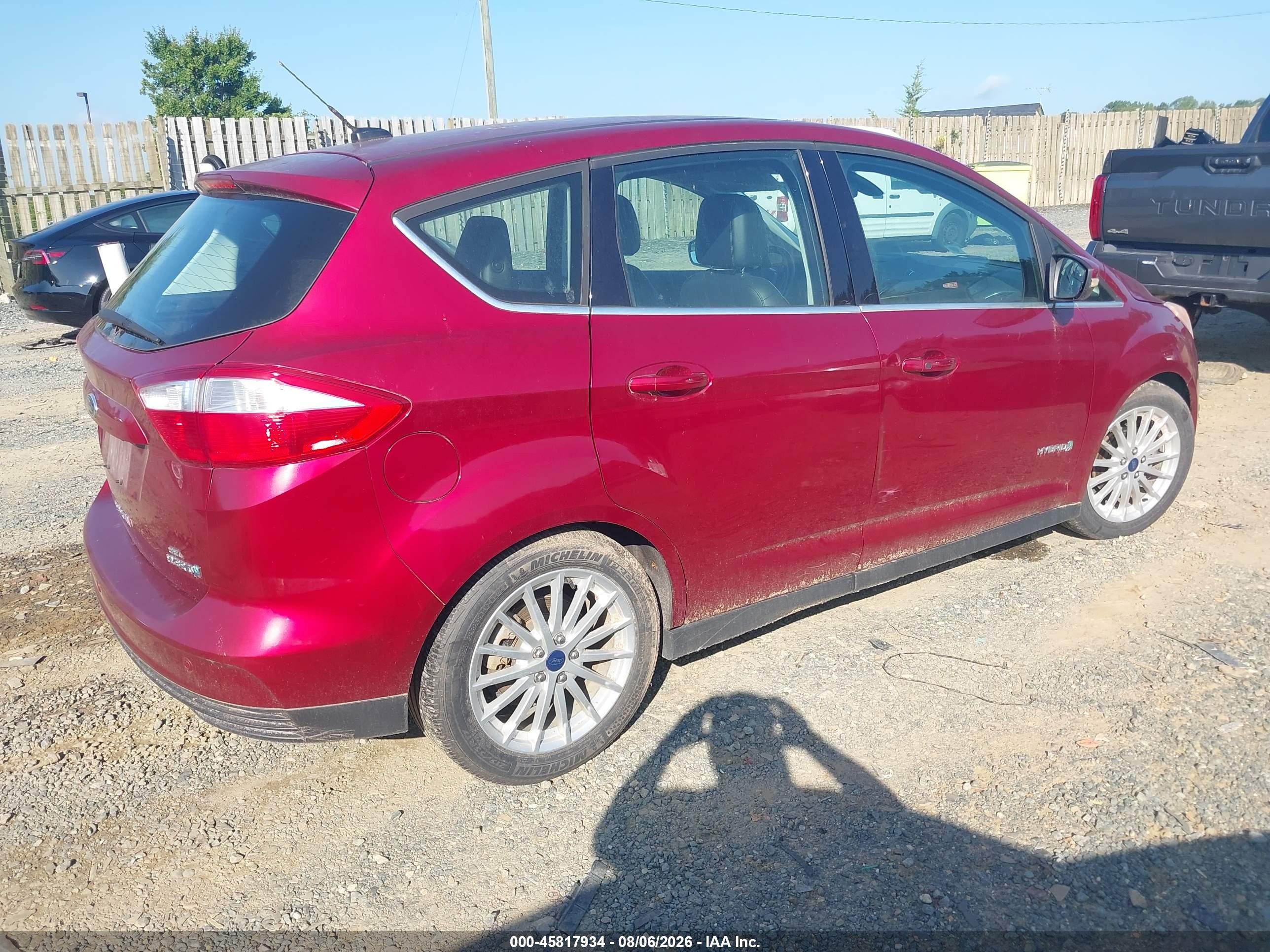 2013 Ford C-max Hybrid Sel Maroon vin: 1FADP5BUXDL520937