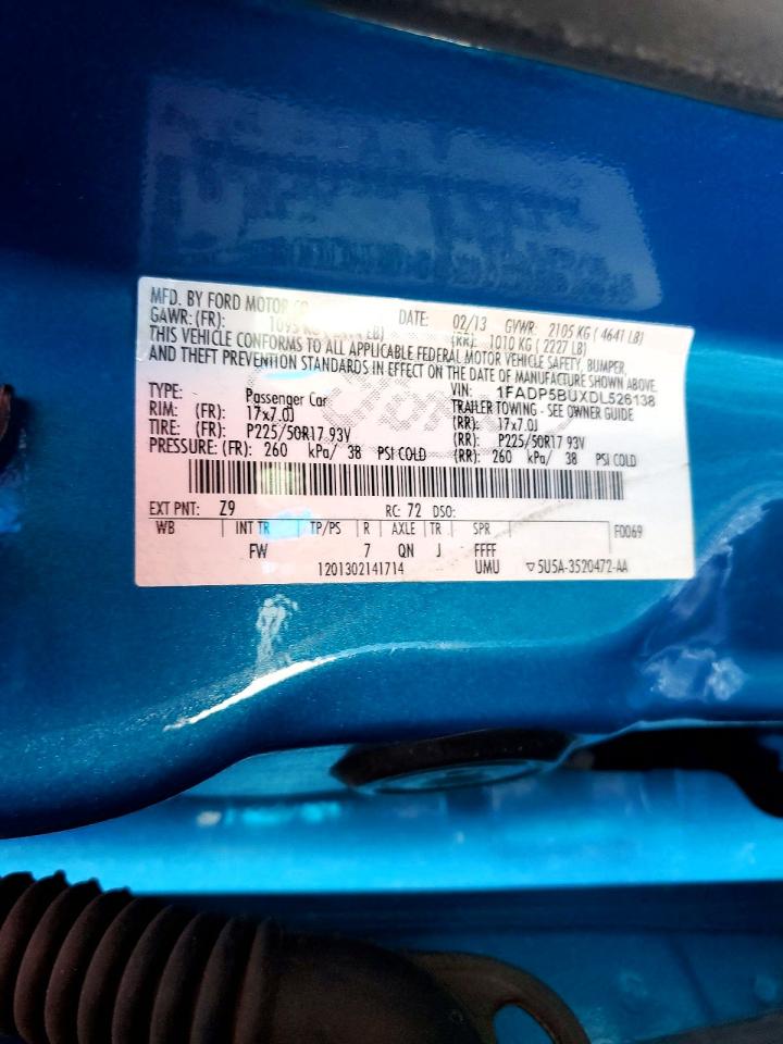 2013 Ford C-max Sel Blue vin: 1FADP5BUXDL526138