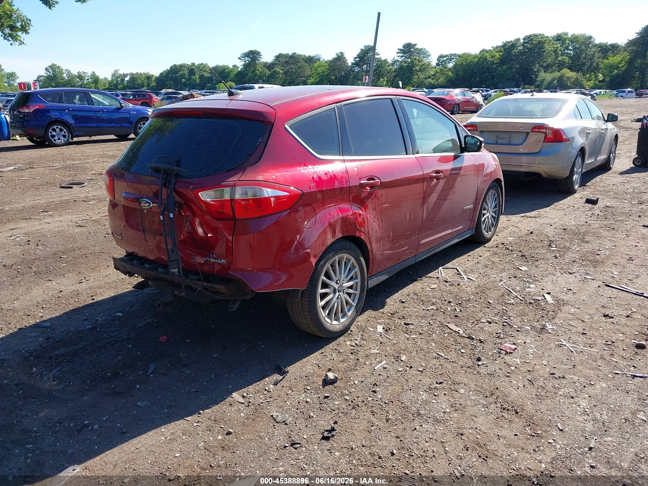 2013 Ford C-max Hybrid Sel Burgundy vin: 1FADP5BUXDL534580