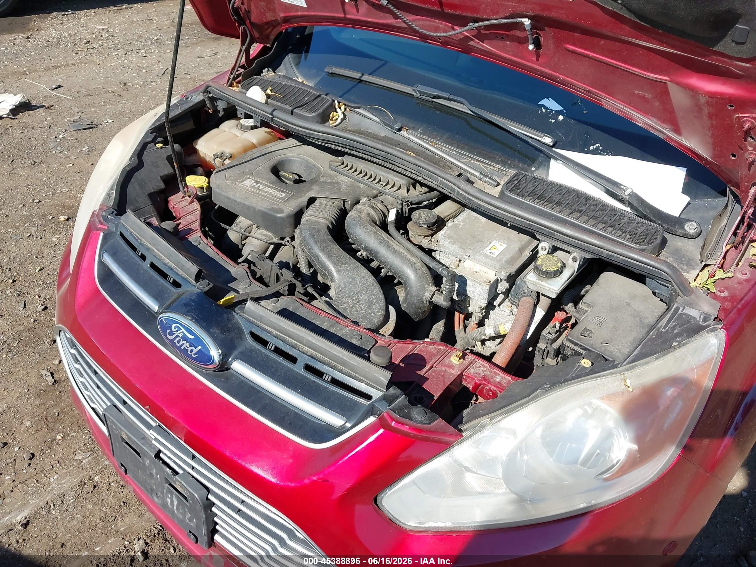 2013 Ford C-max Hybrid Sel Burgundy vin: 1FADP5BUXDL534580