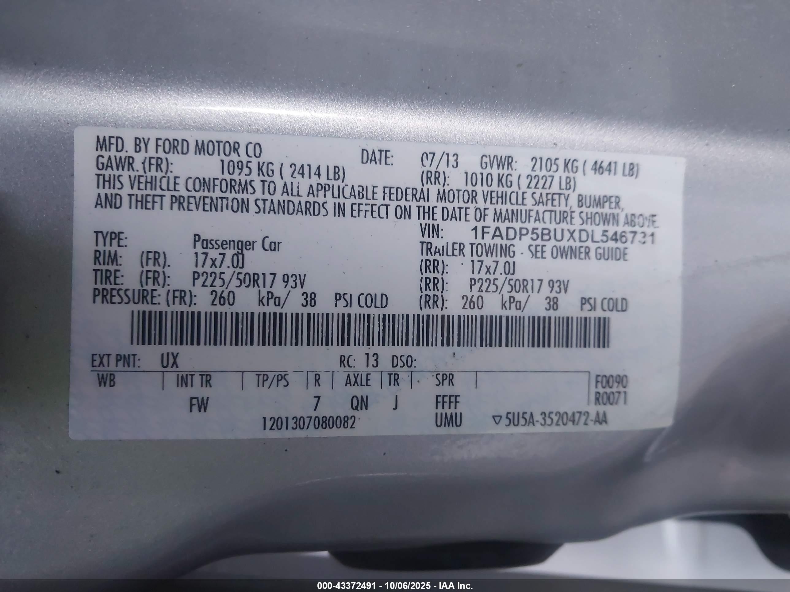 2013 Ford C-max Hybrid Sel Silver vin: 1FADP5BUXDL546731