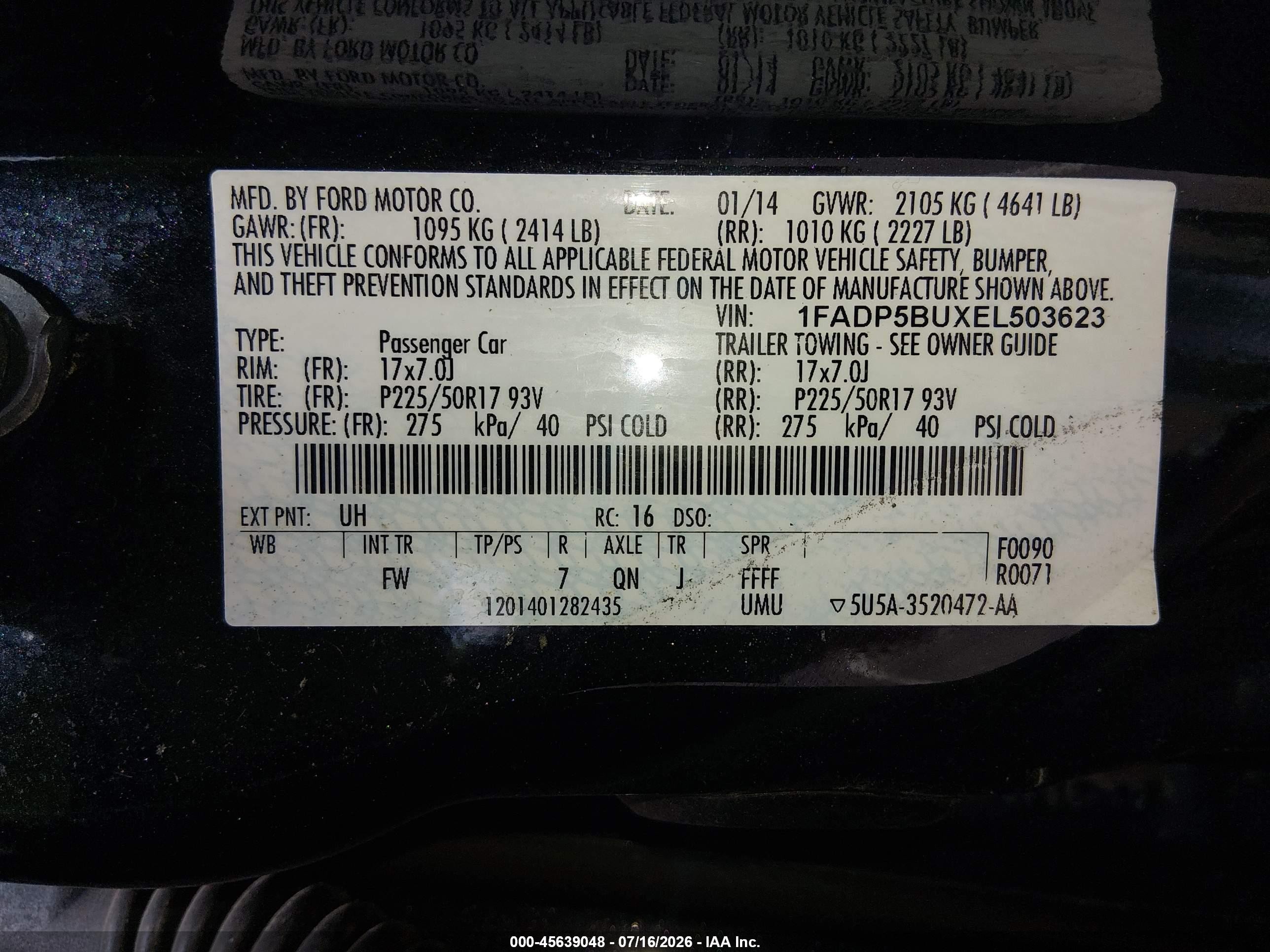 2014 Ford C-max Hybrid Sel Black vin: 1FADP5BUXEL503623