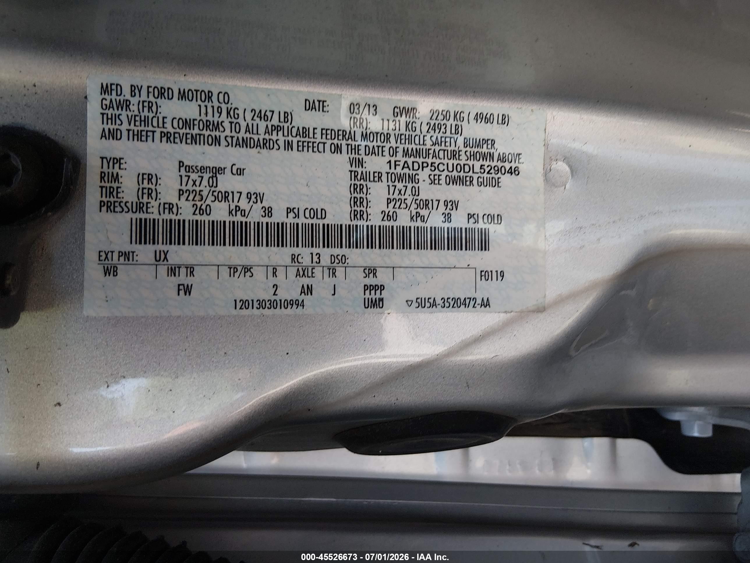 2013 Ford C-max Energi Sel Silver vin: 1FADP5CU0DL529046