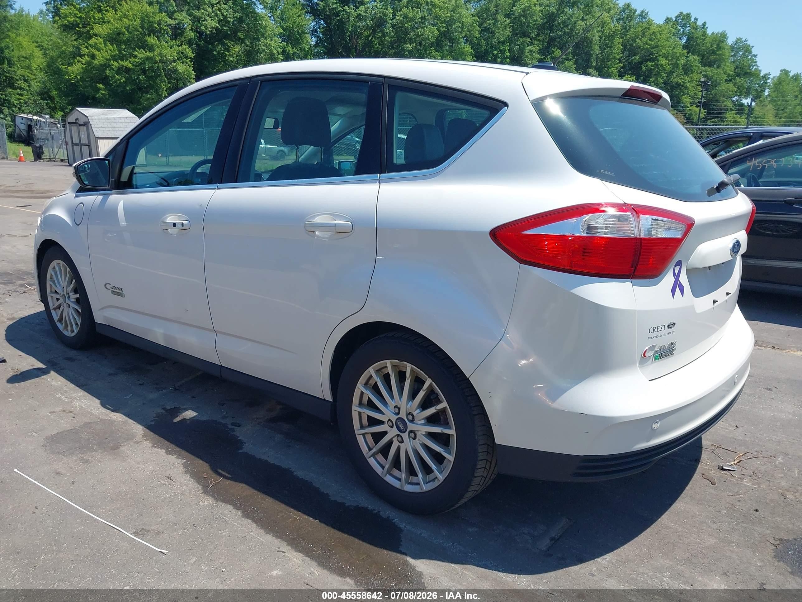 2013 Ford C-max Energi Sel White vin: 1FADP5CU0DL533131