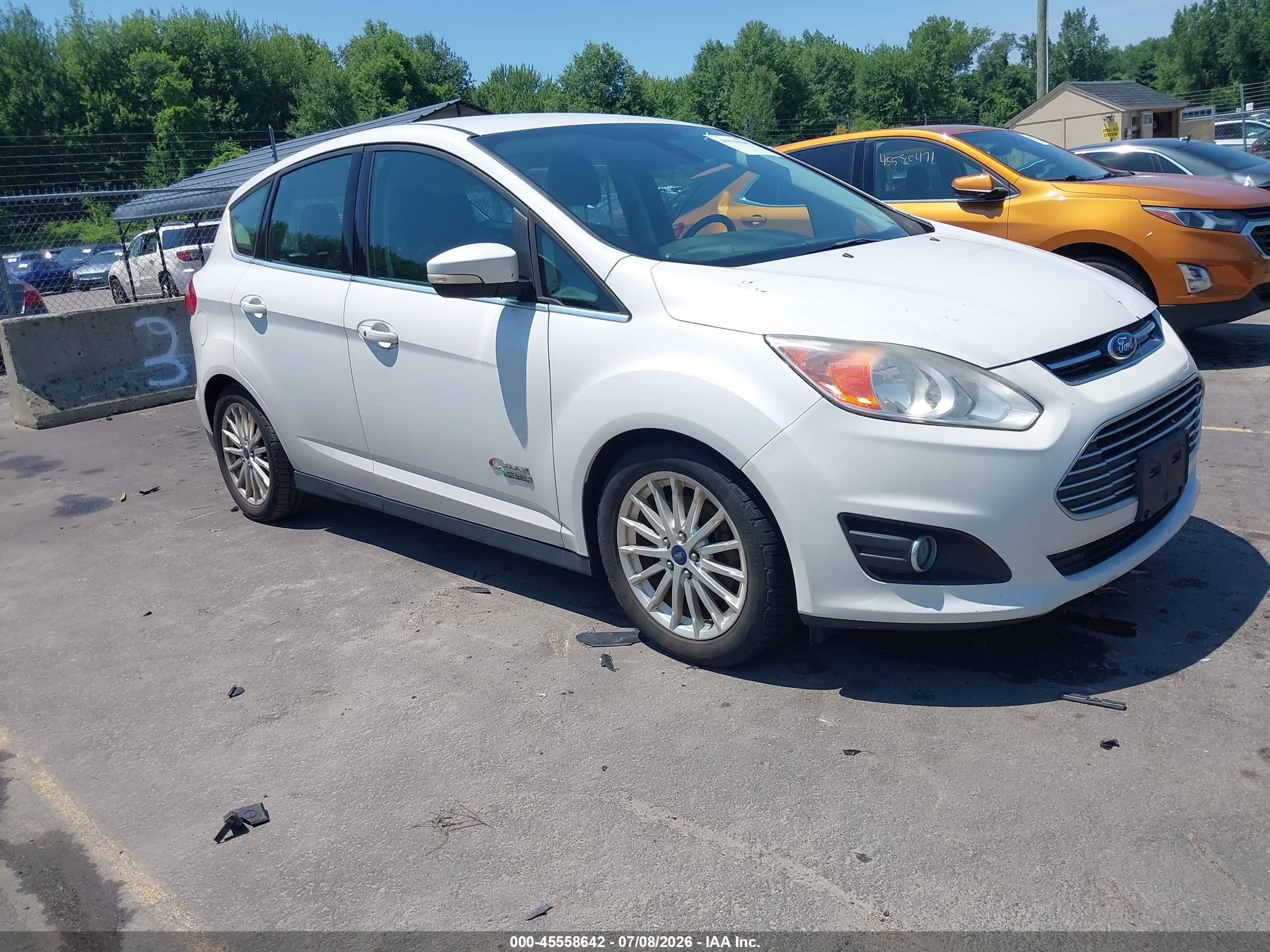 2013 Ford C-max Energi Sel White vin: 1FADP5CU0DL533131