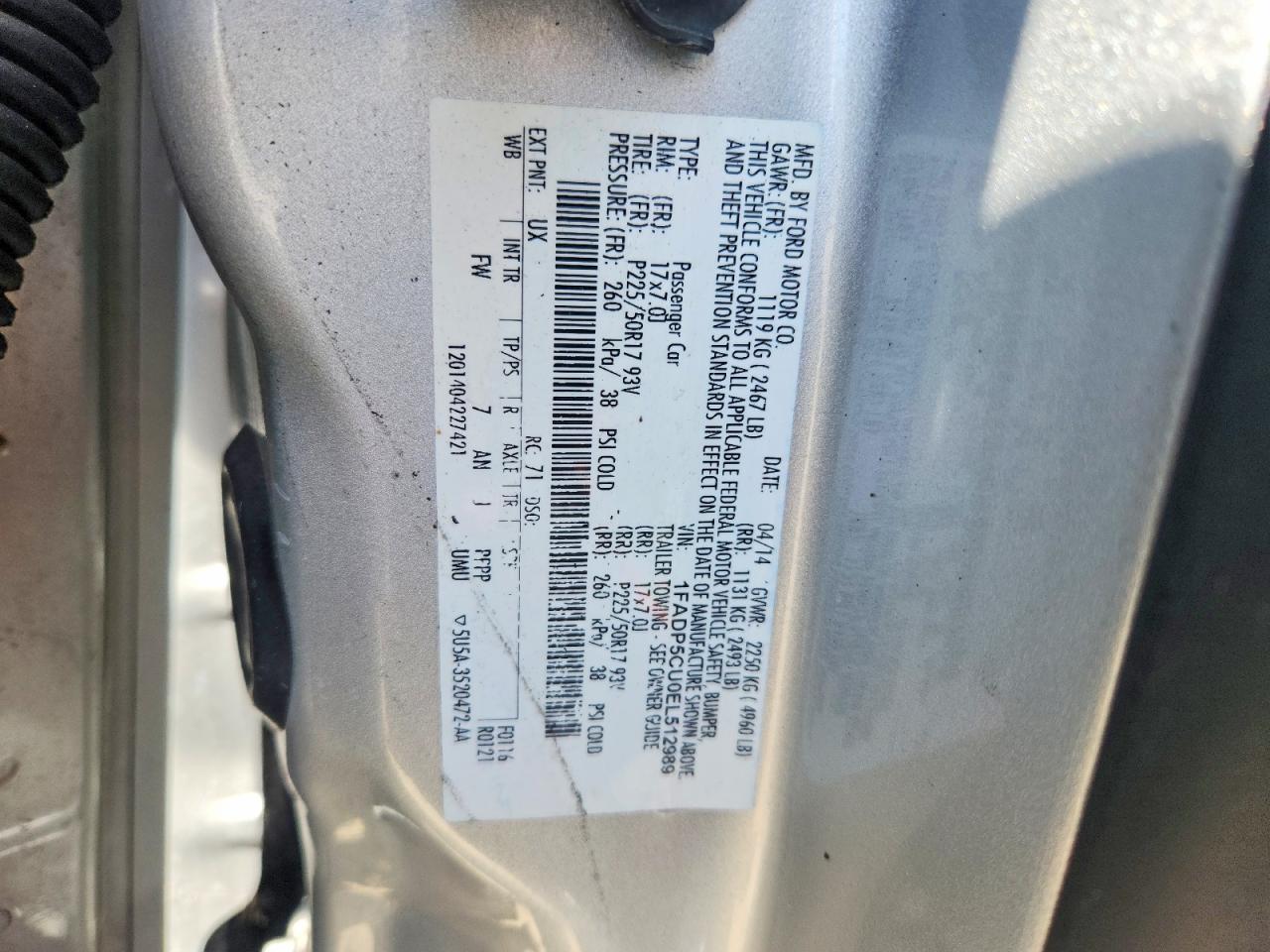 2014 Ford C-max Premium Silver vin: 1FADP5CU0EL512989