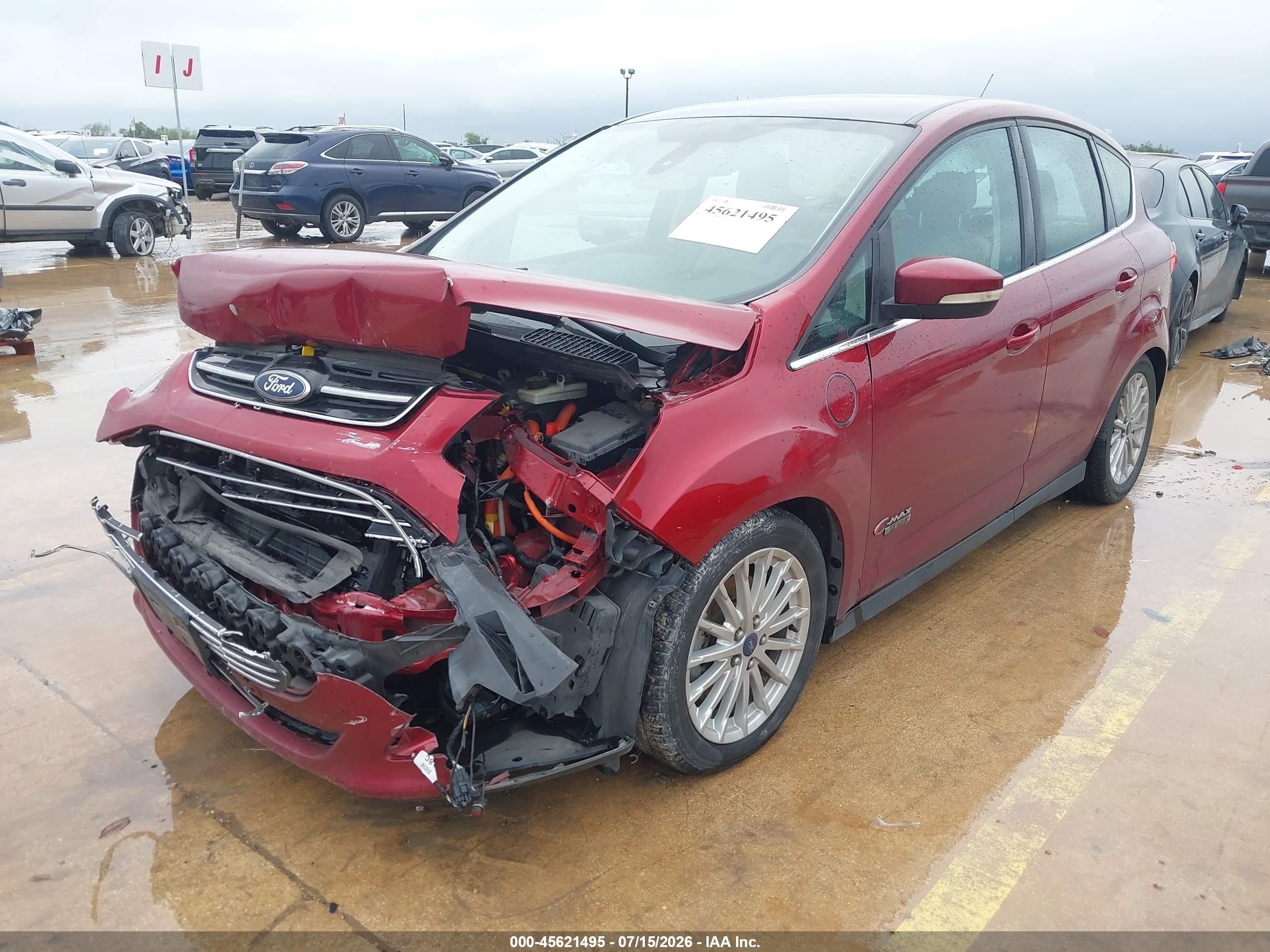 2013 Ford C-max Energi Sel Red vin: 1FADP5CU1DL548978
