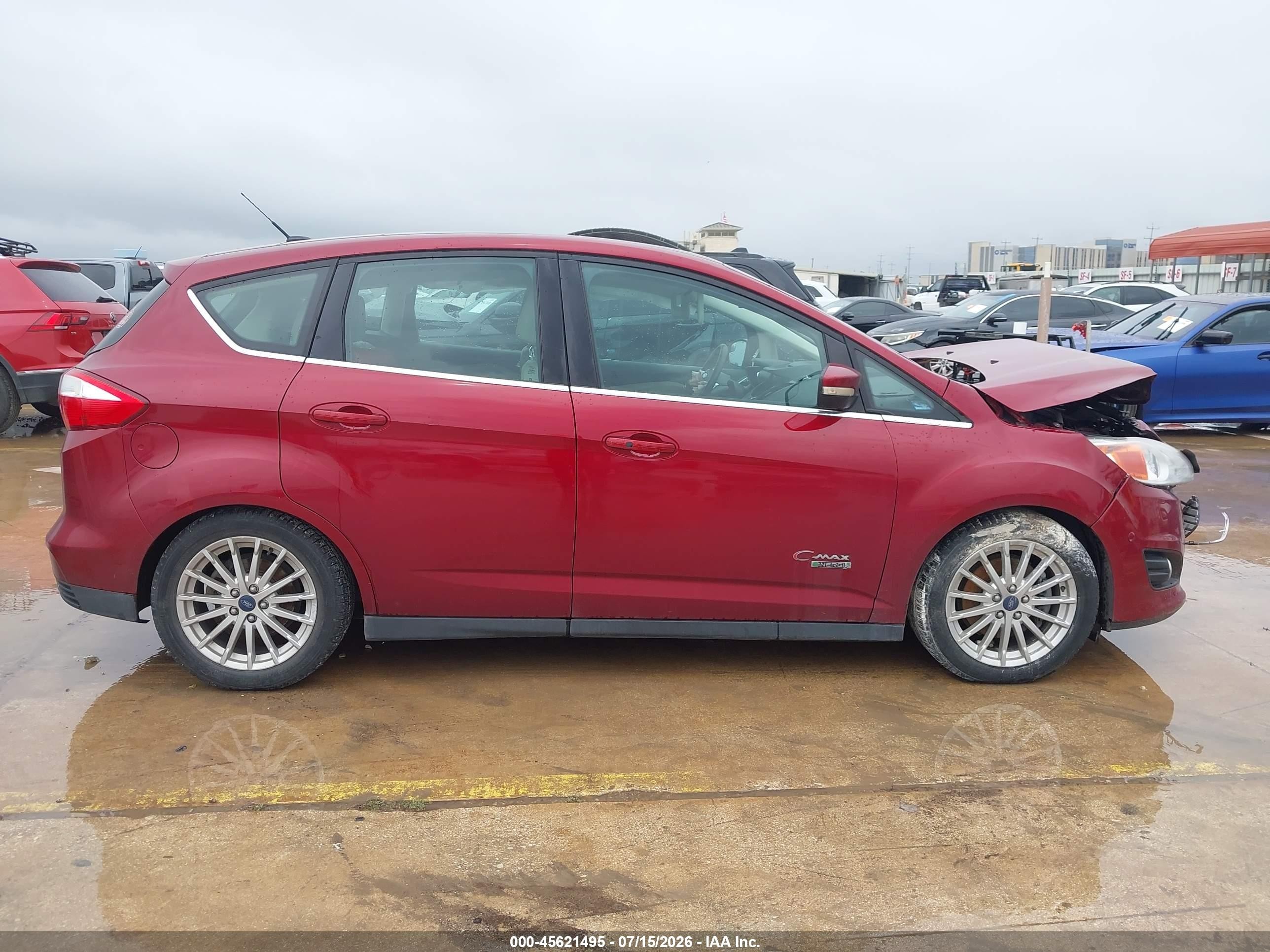 2013 Ford C-max Energi Sel Red vin: 1FADP5CU1DL548978