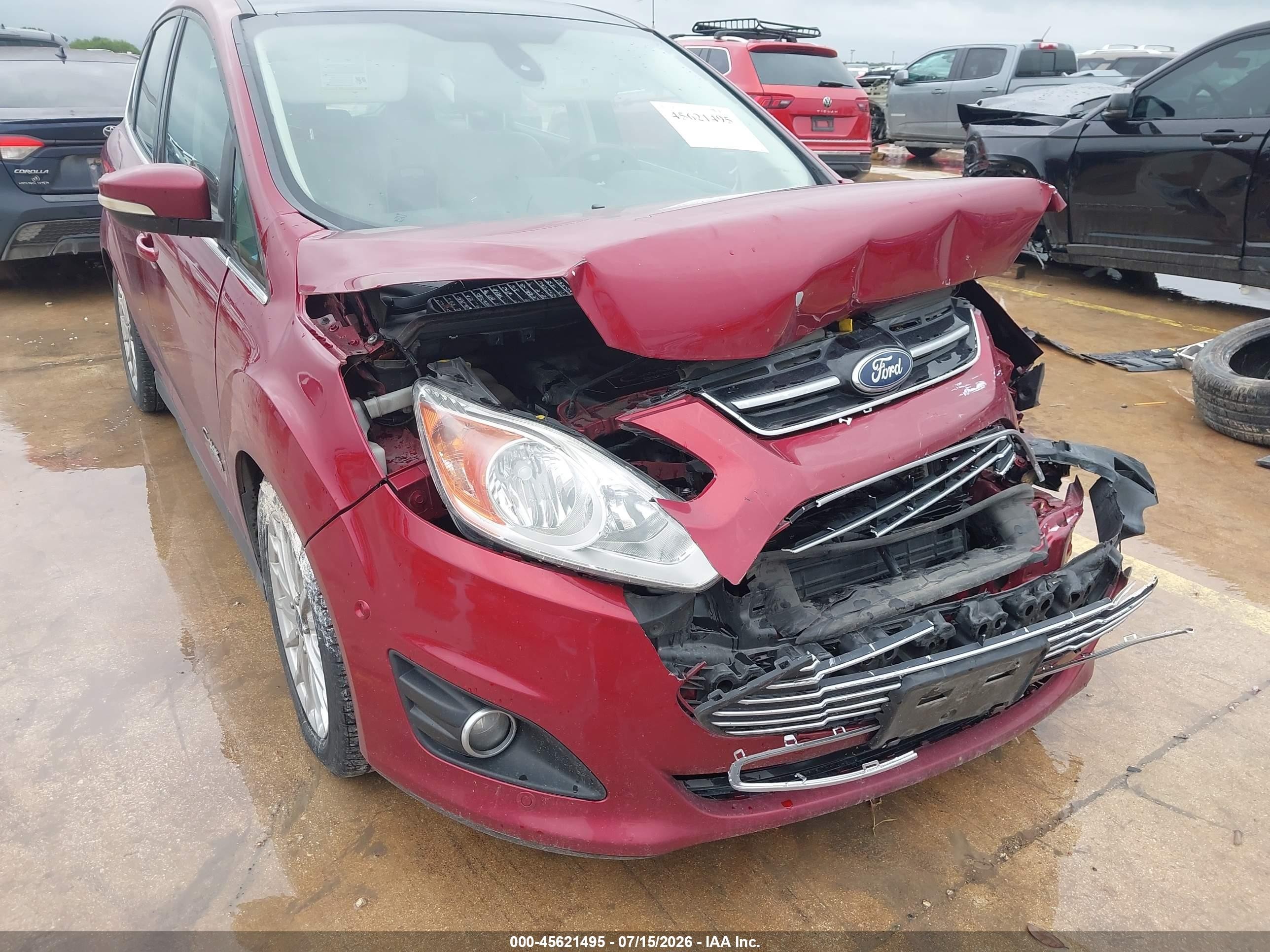 2013 Ford C-max Energi Sel Red vin: 1FADP5CU1DL548978