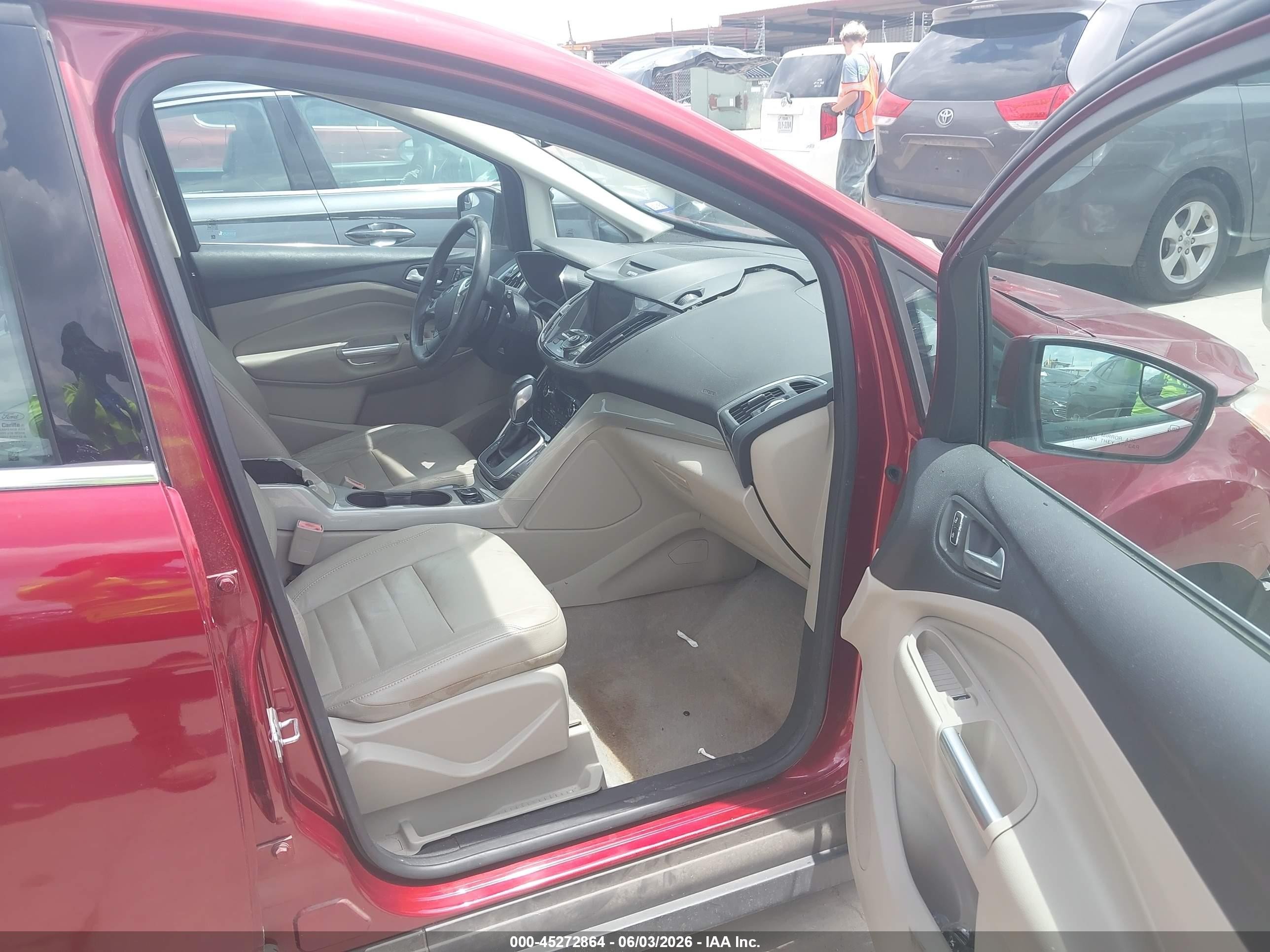 2013 Ford C-max Energi Sel Burgundy vin: 1FADP5CU2DL507579