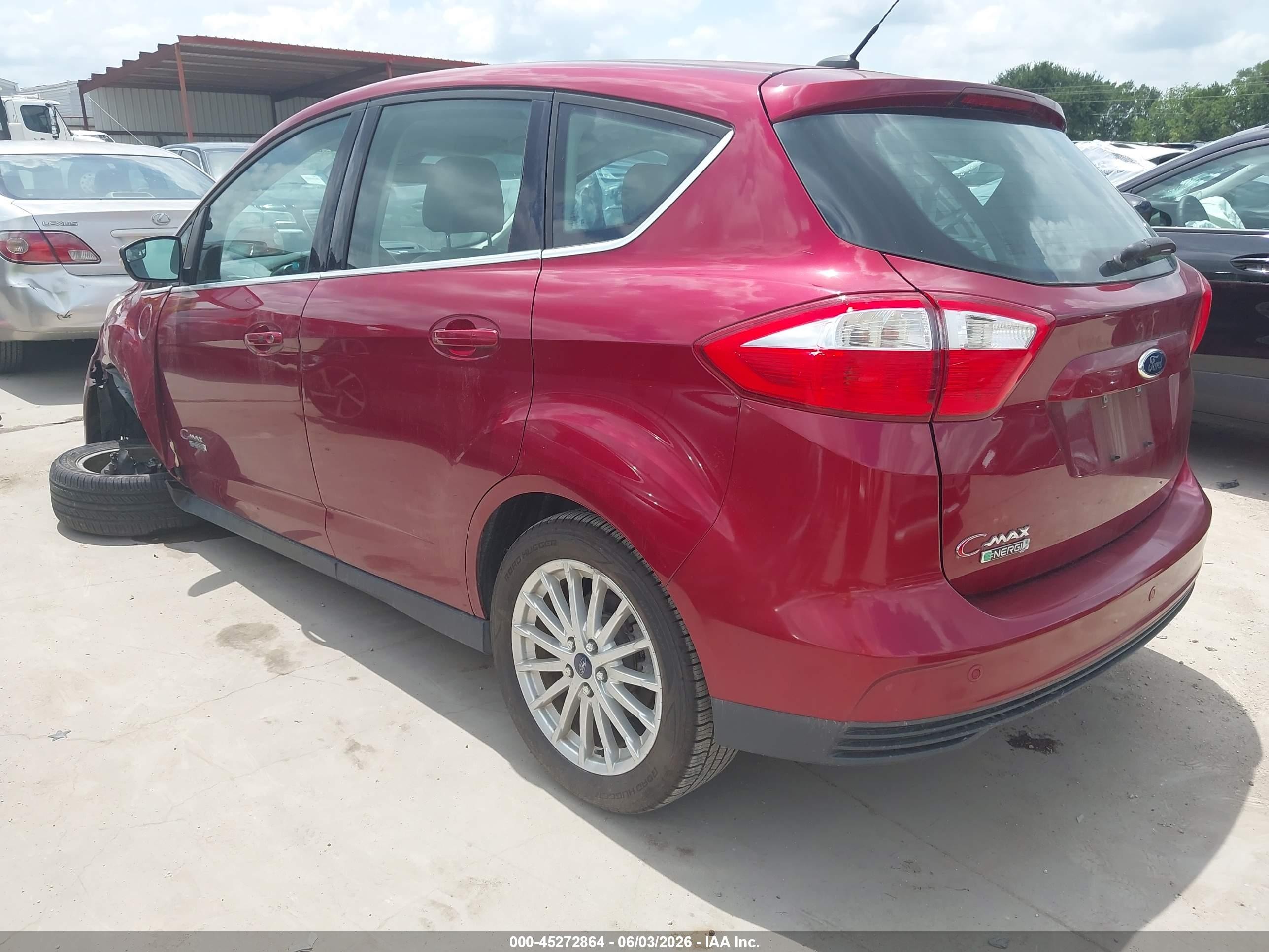 2013 Ford C-max Energi Sel Burgundy vin: 1FADP5CU2DL507579
