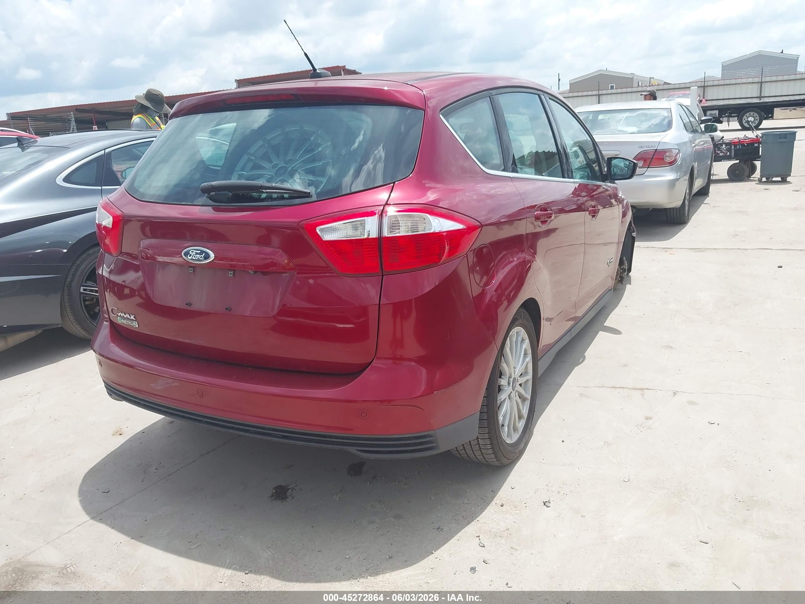 2013 Ford C-max Energi Sel Burgundy vin: 1FADP5CU2DL507579