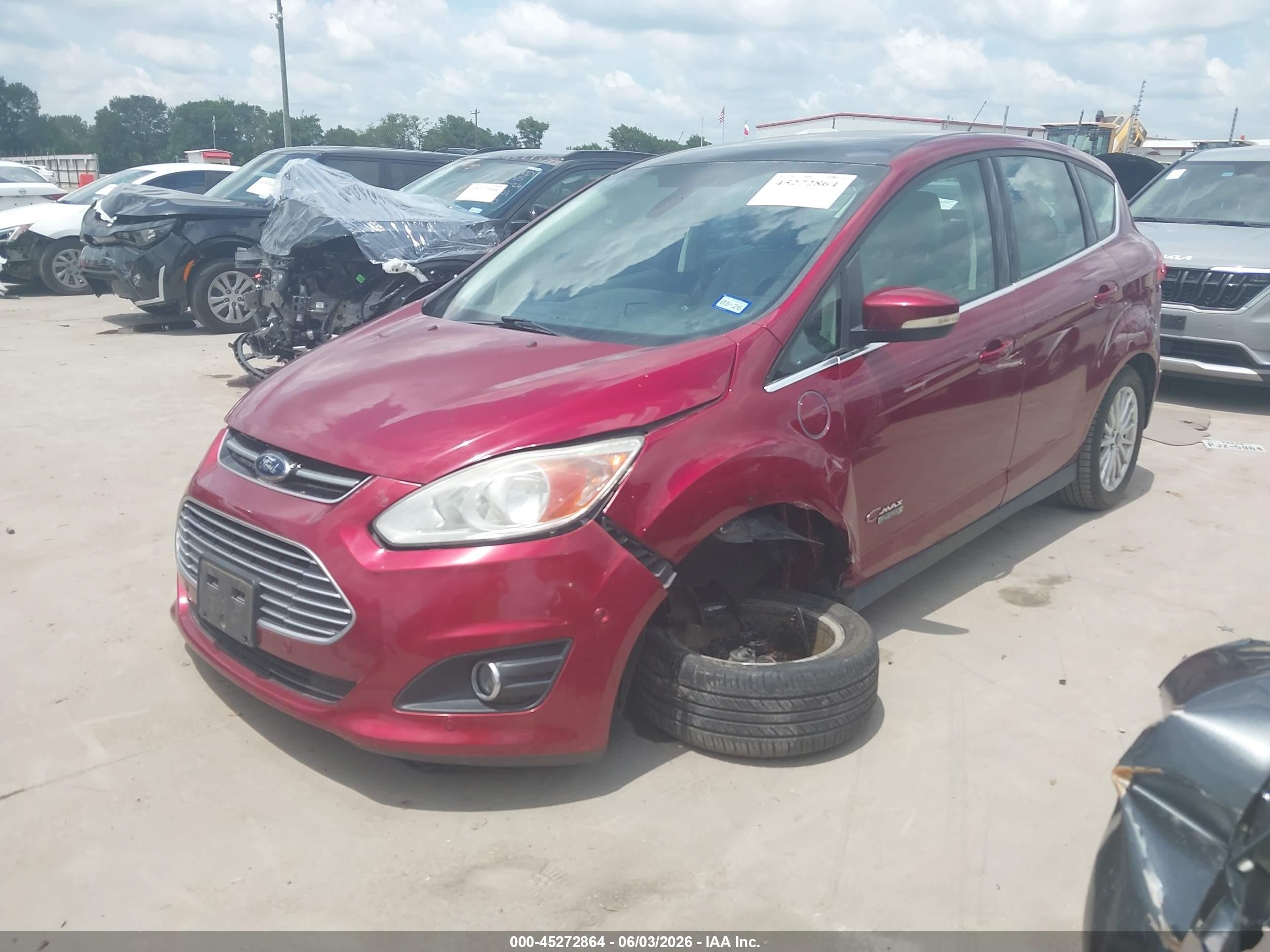 2013 Ford C-max Energi Sel Burgundy vin: 1FADP5CU2DL507579