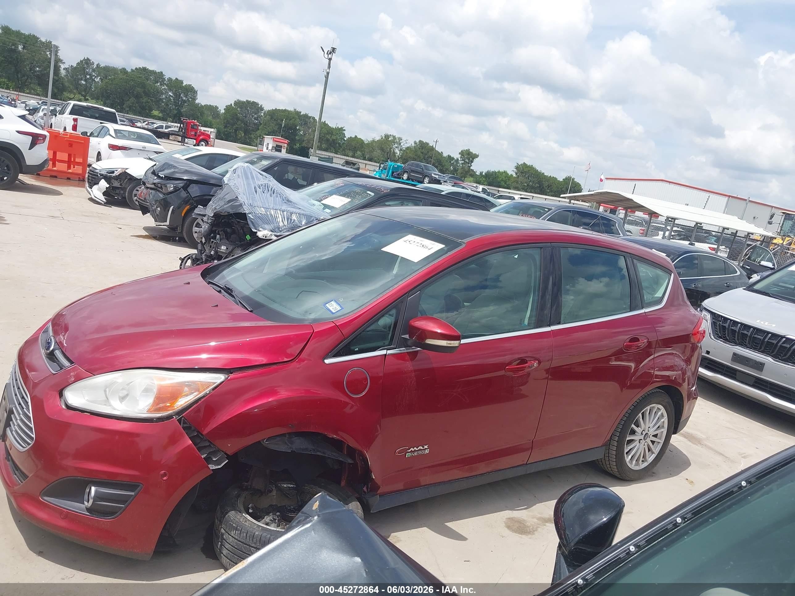 2013 Ford C-max Energi Sel Burgundy vin: 1FADP5CU2DL507579