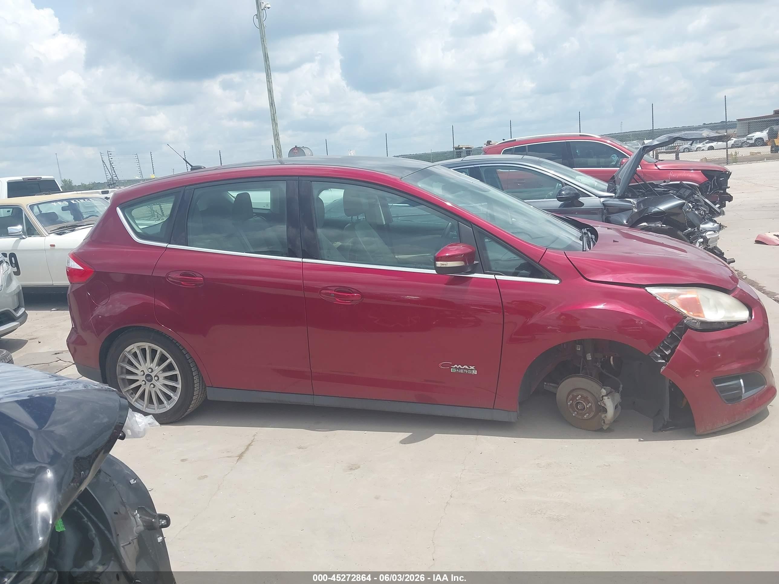 2013 Ford C-max Energi Sel Burgundy vin: 1FADP5CU2DL507579