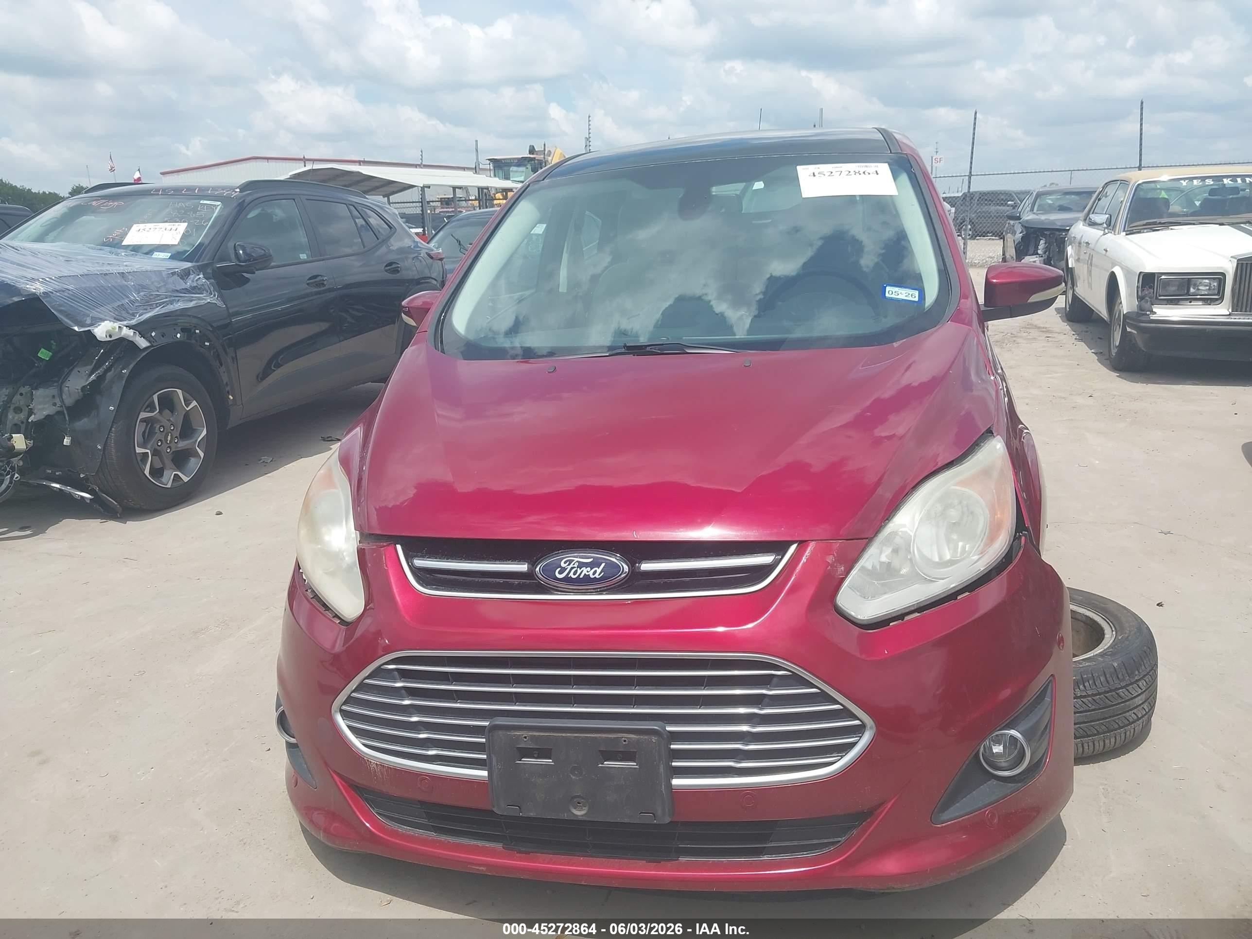 2013 Ford C-max Energi Sel Burgundy vin: 1FADP5CU2DL507579