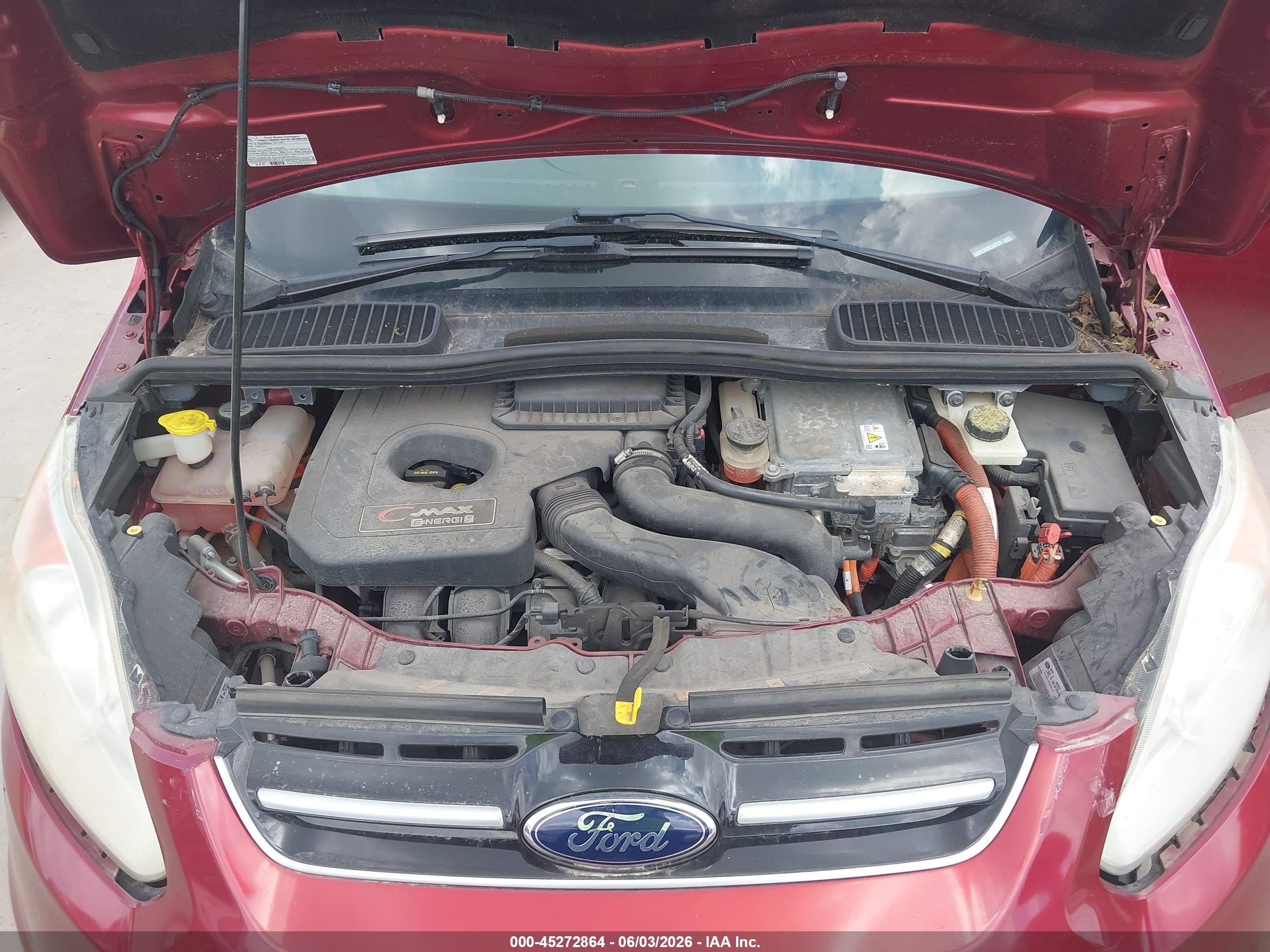 2013 Ford C-max Energi Sel Burgundy vin: 1FADP5CU2DL507579