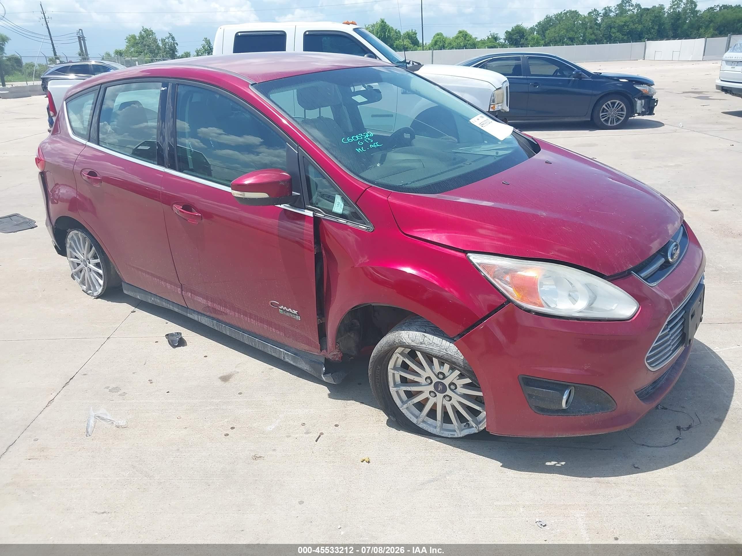 2013 Ford C-max Energi Sel Red vin: 1FADP5CU2DL556152