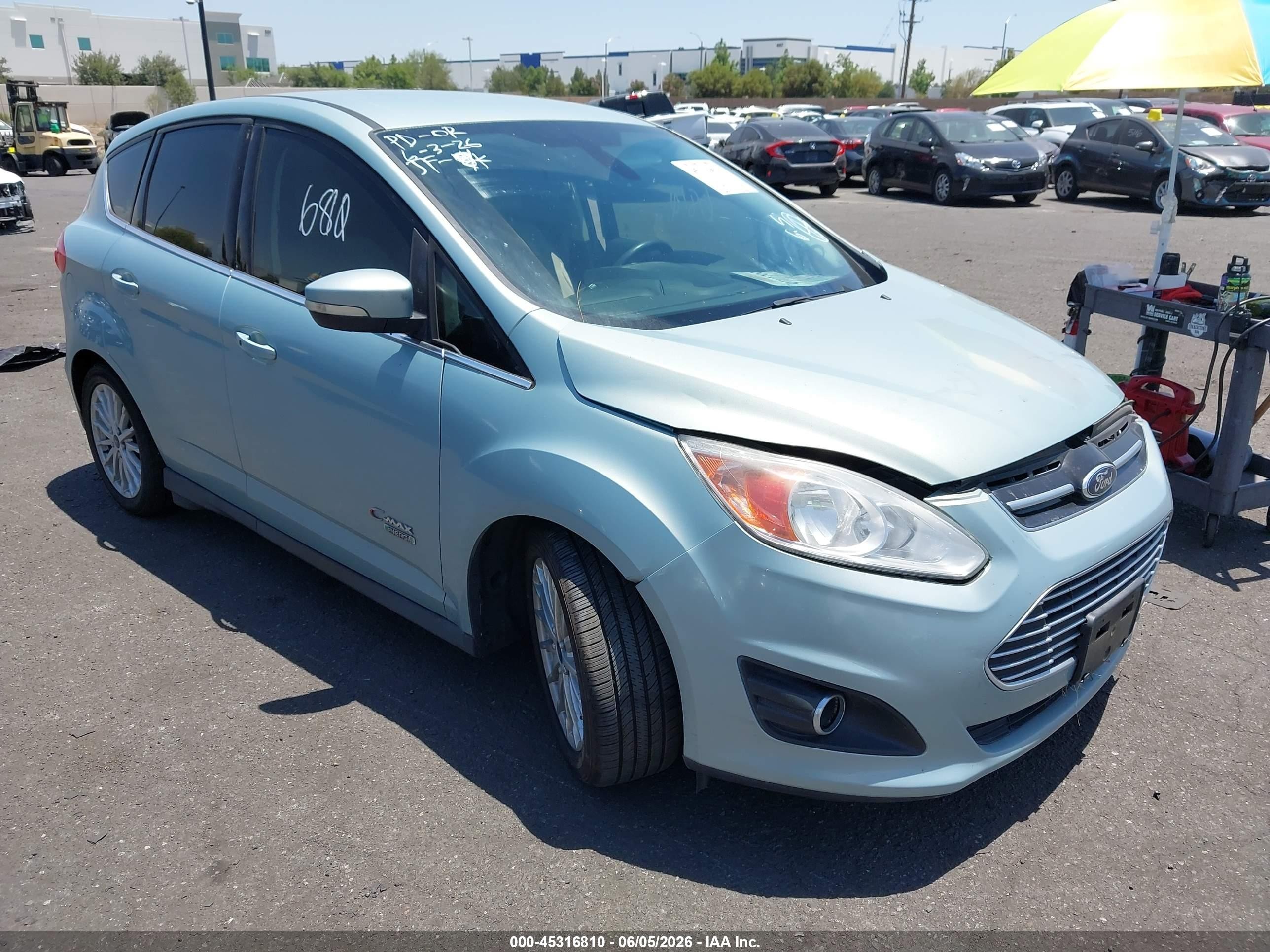2014 Ford C-max Energi Sel Light Blue vin: 1FADP5CU2EL511665