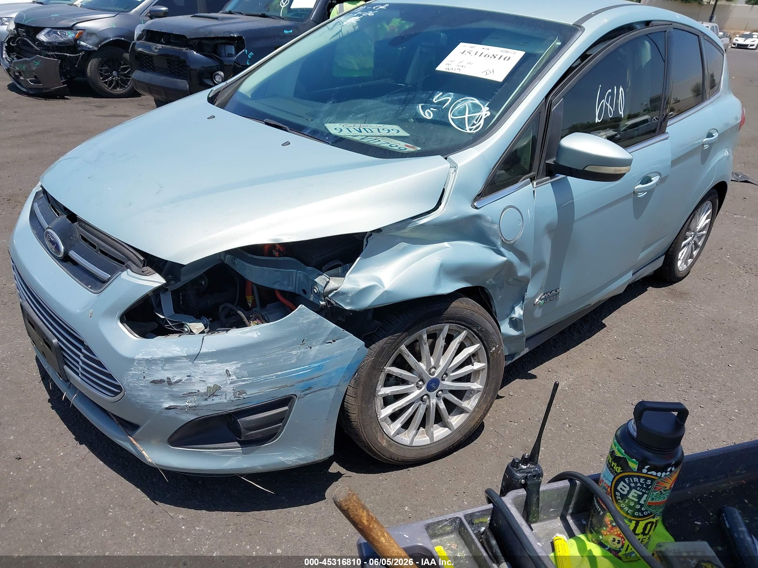 2014 Ford C-max Energi Sel Light Blue vin: 1FADP5CU2EL511665