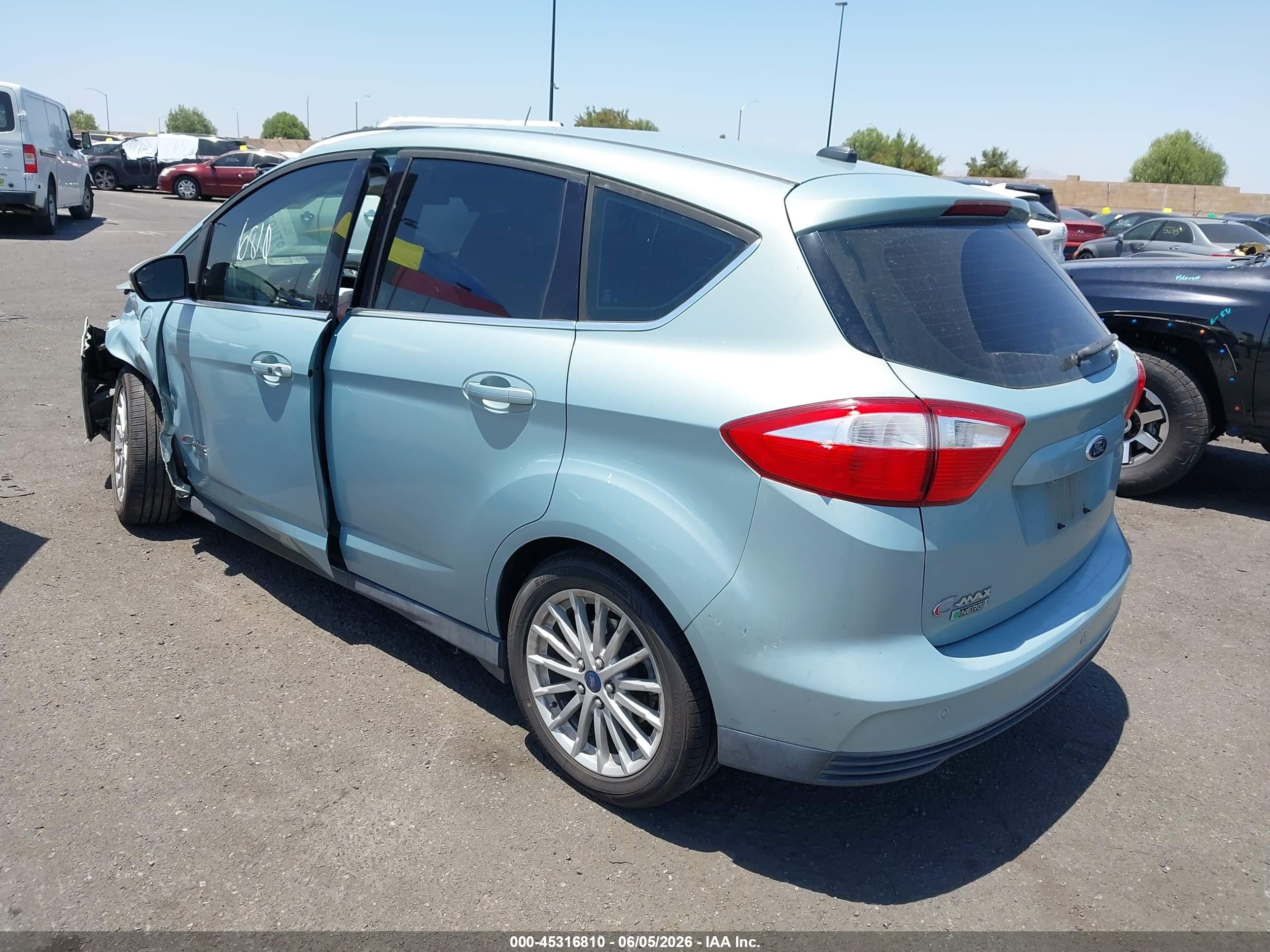 2014 Ford C-max Energi Sel Light Blue vin: 1FADP5CU2EL511665