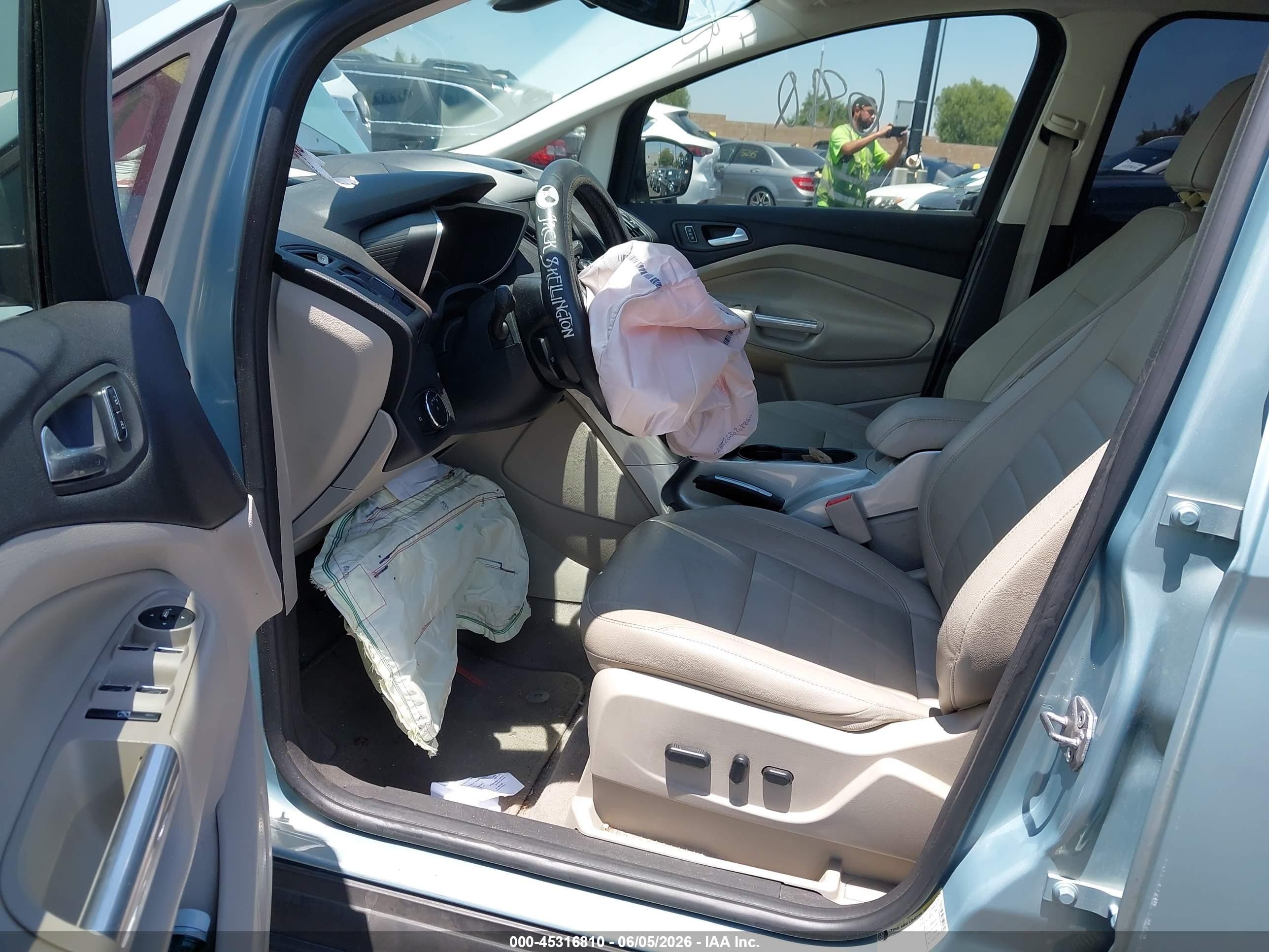 2014 Ford C-max Energi Sel Light Blue vin: 1FADP5CU2EL511665