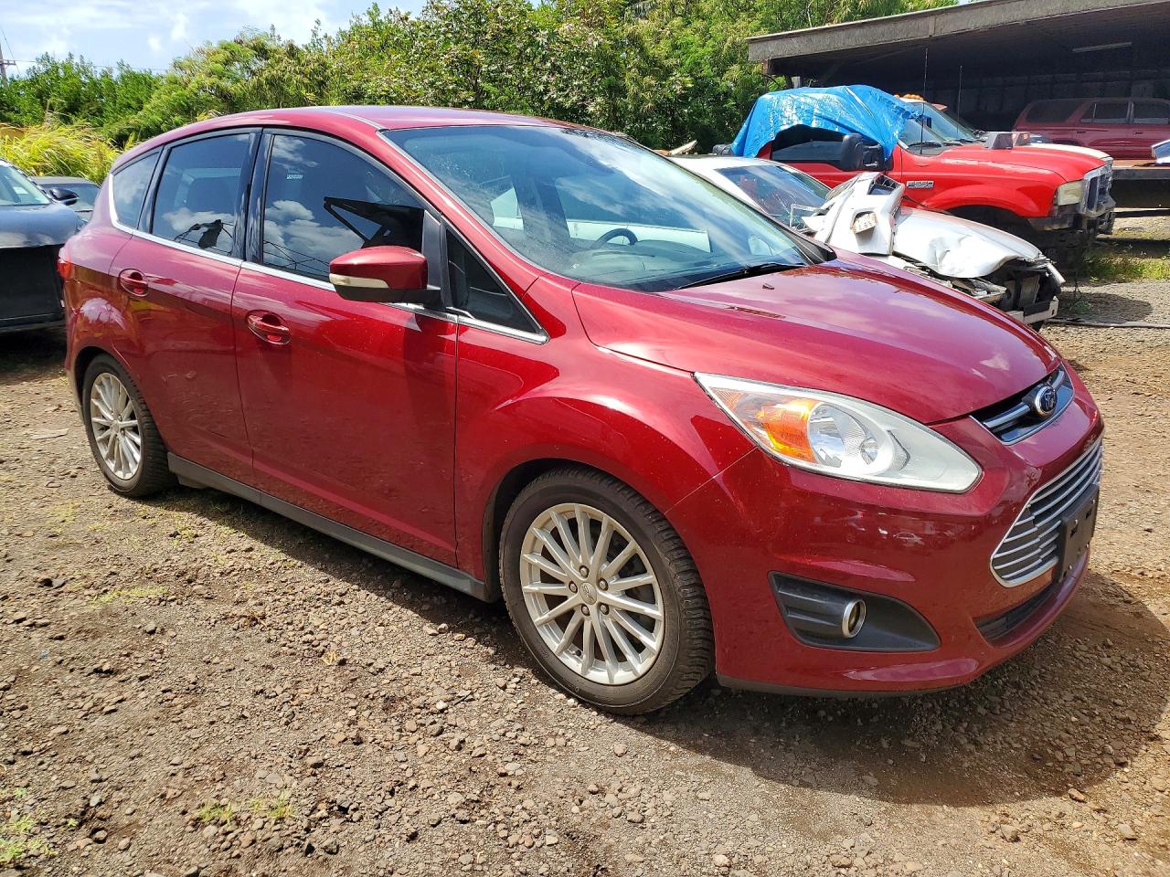 2015 Ford C-max Premium Sel Maroon vin: 1FADP5CU2FL101644