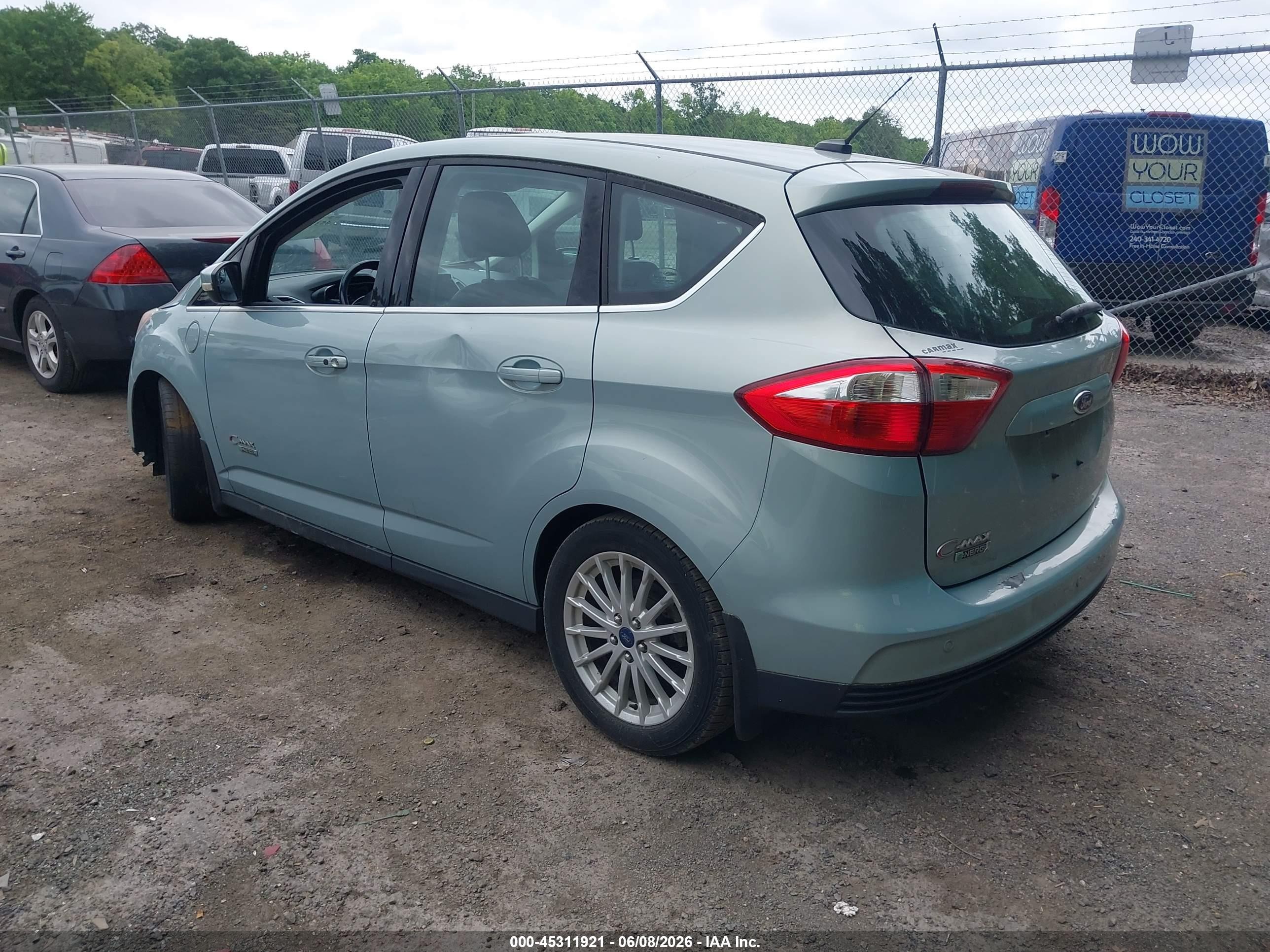 2013 Ford C-max Energi Sel Light Blue vin: 1FADP5CU3DL531230