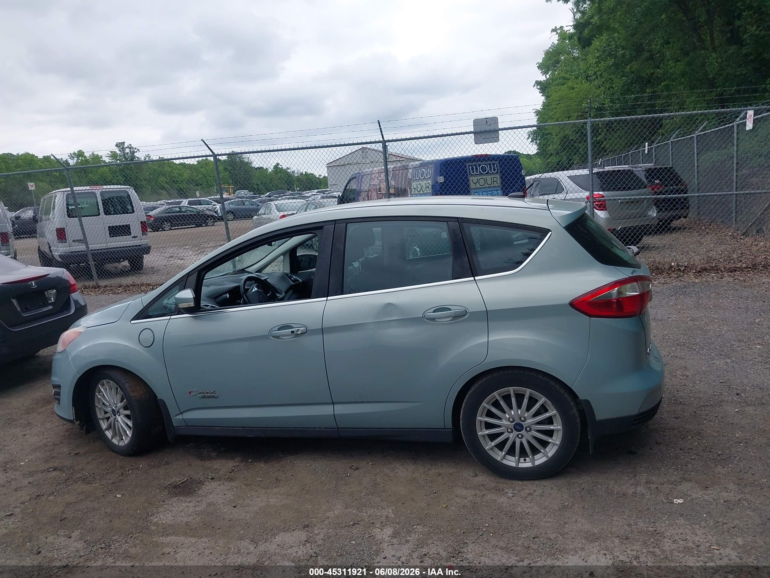 2013 Ford C-max Energi Sel Light Blue vin: 1FADP5CU3DL531230