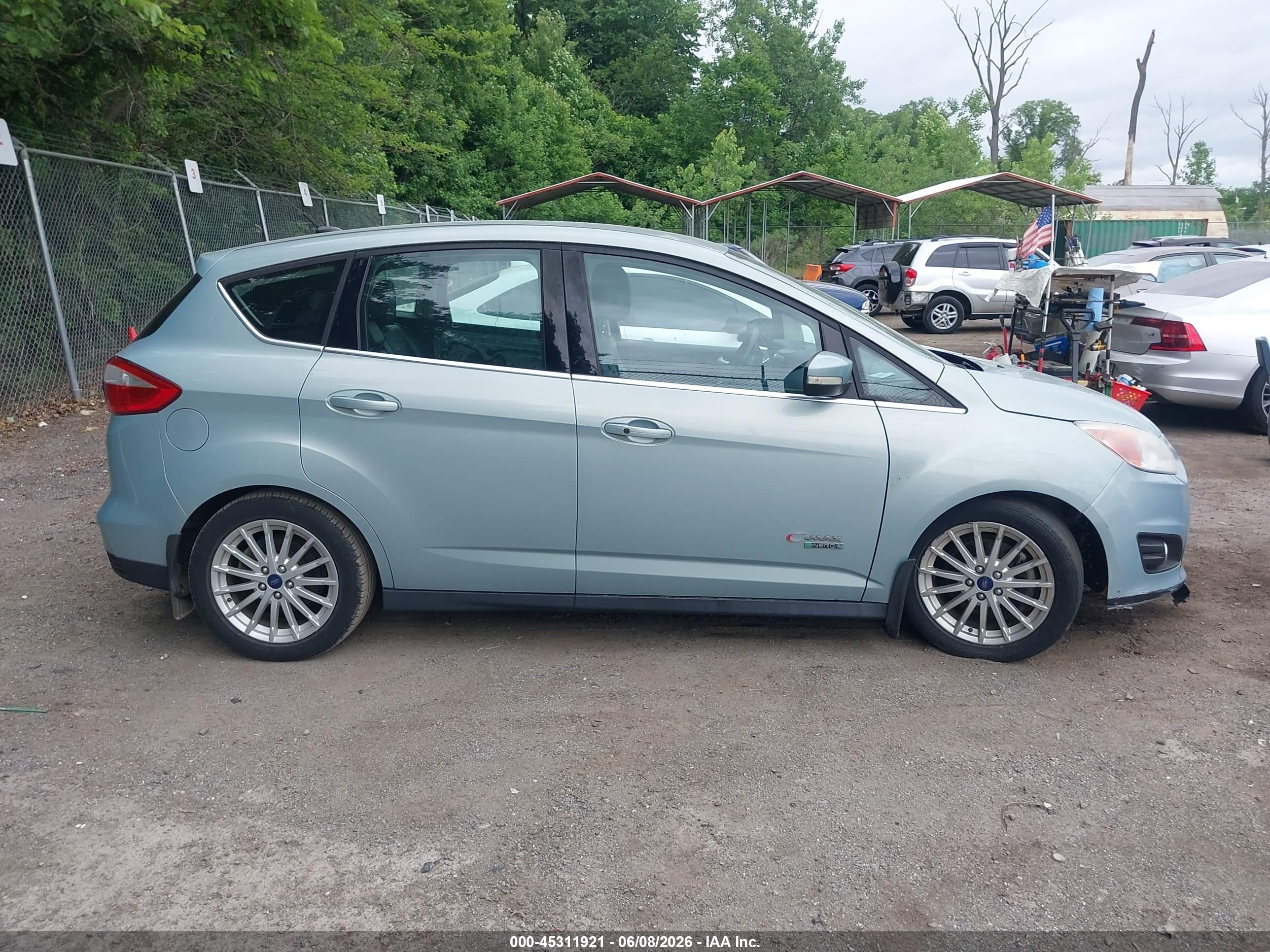 2013 Ford C-max Energi Sel Light Blue vin: 1FADP5CU3DL531230