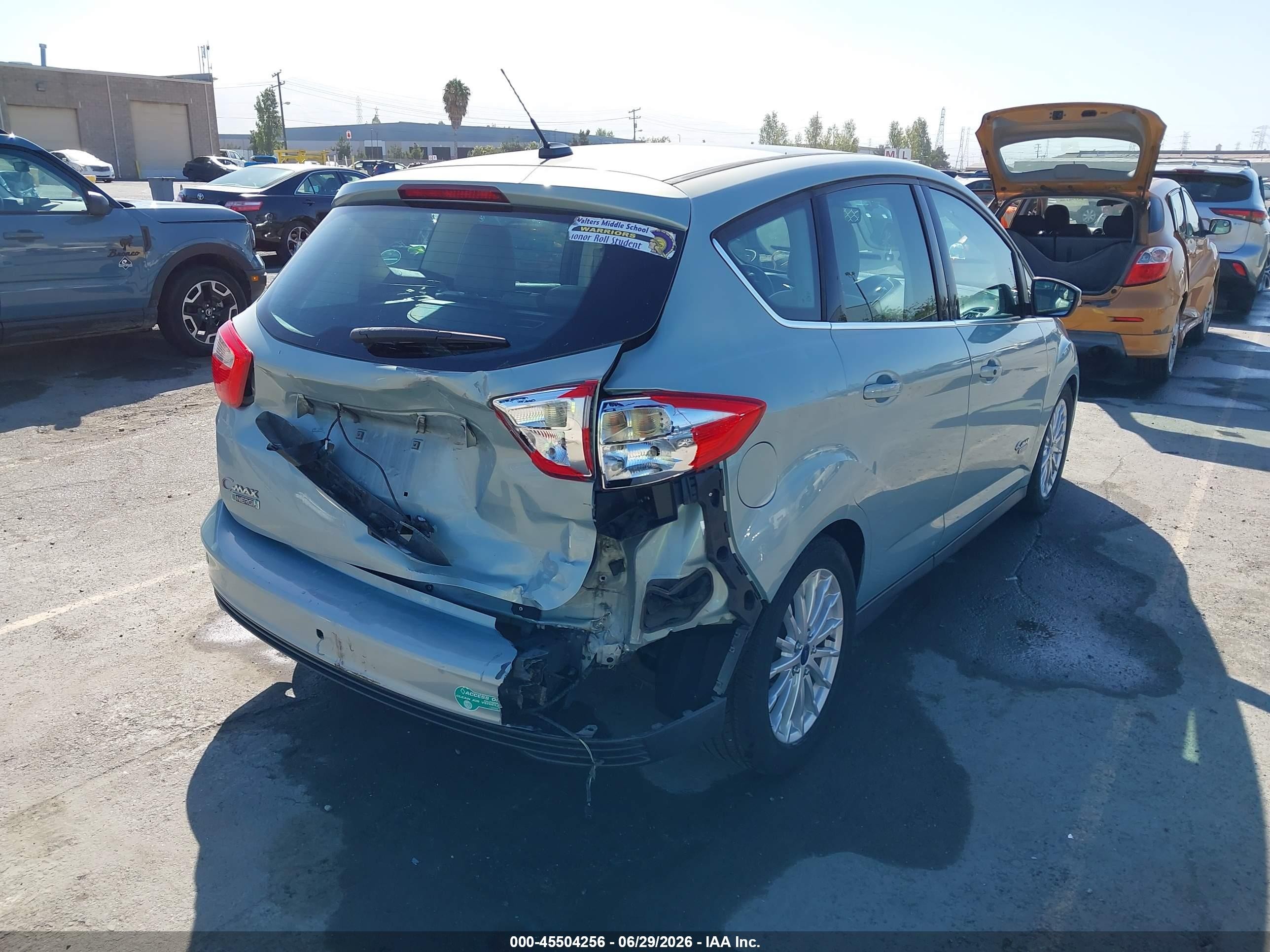 2013 Ford C-max Energi Sel Light Blue vin: 1FADP5CU3DL536640