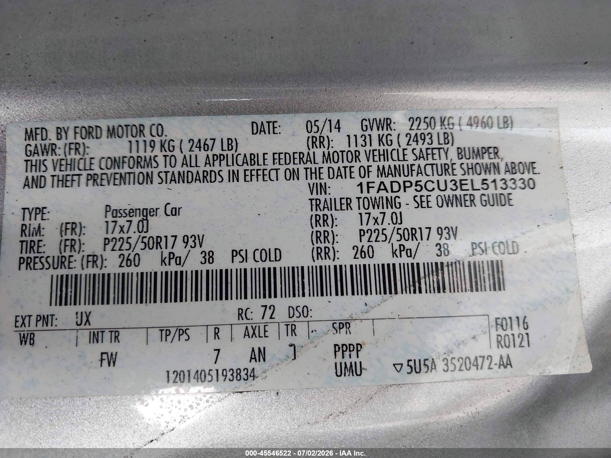 2014 Ford C-max Energi Sel Silver vin: 1FADP5CU3EL513330