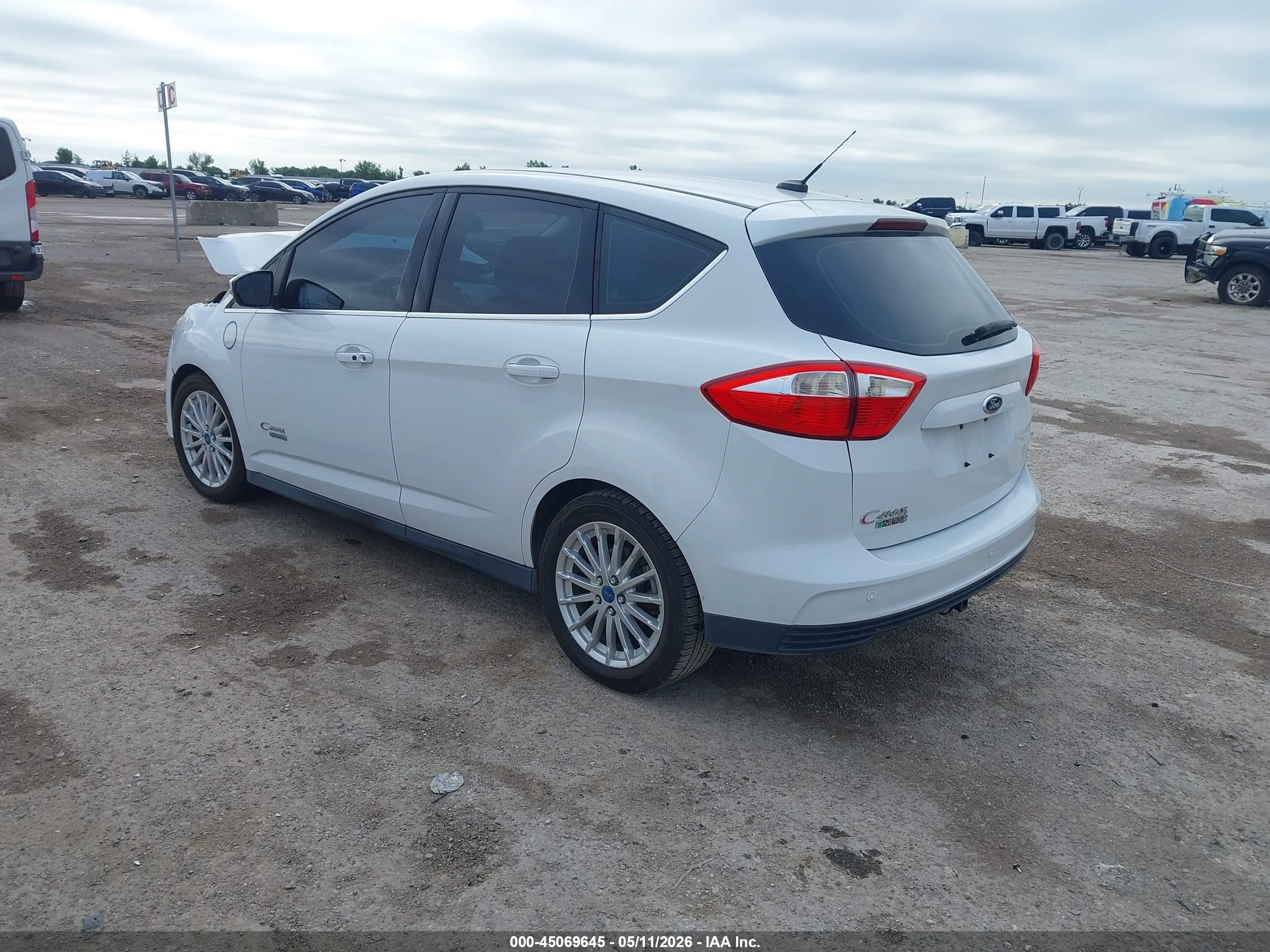2013 Ford C-max Energi Sel White vin: 1FADP5CU4DL521399