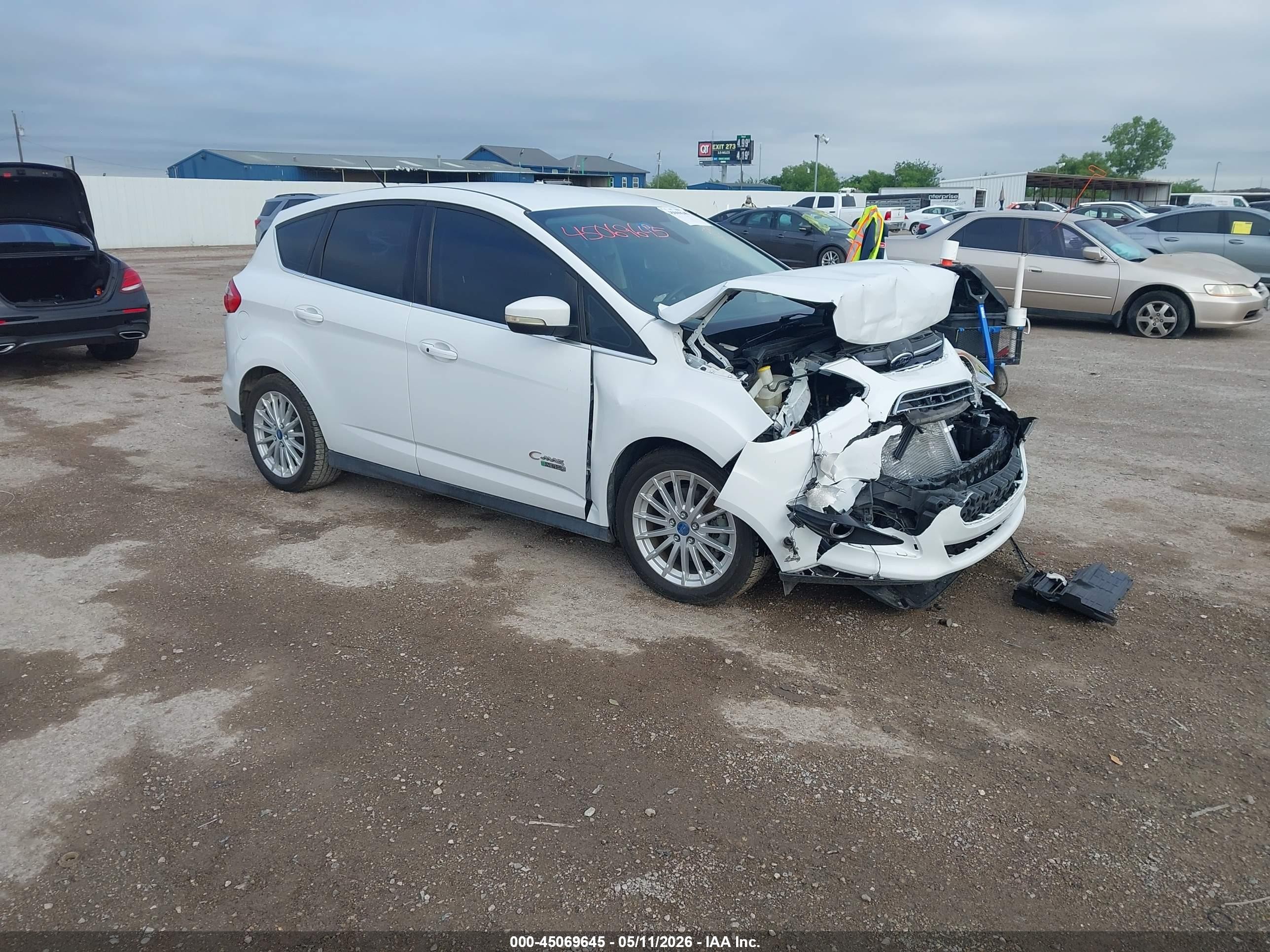 2013 Ford C-max Energi Sel White vin: 1FADP5CU4DL521399