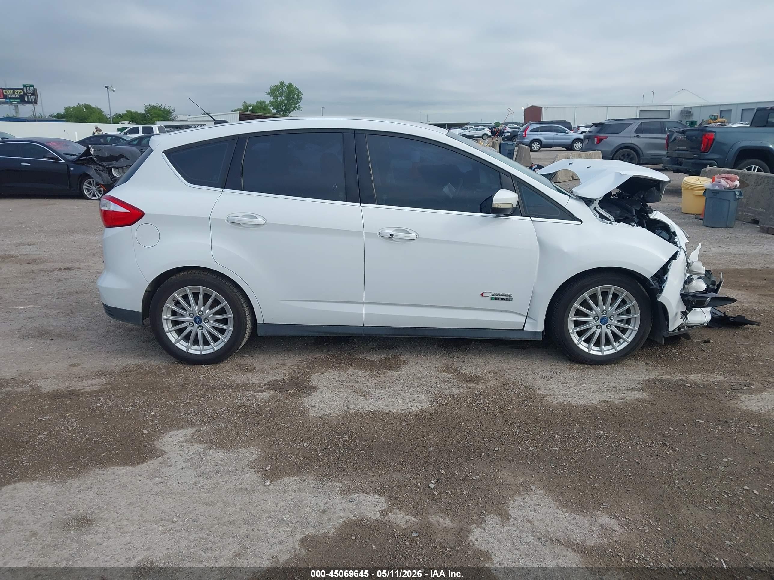 2013 Ford C-max Energi Sel White vin: 1FADP5CU4DL521399