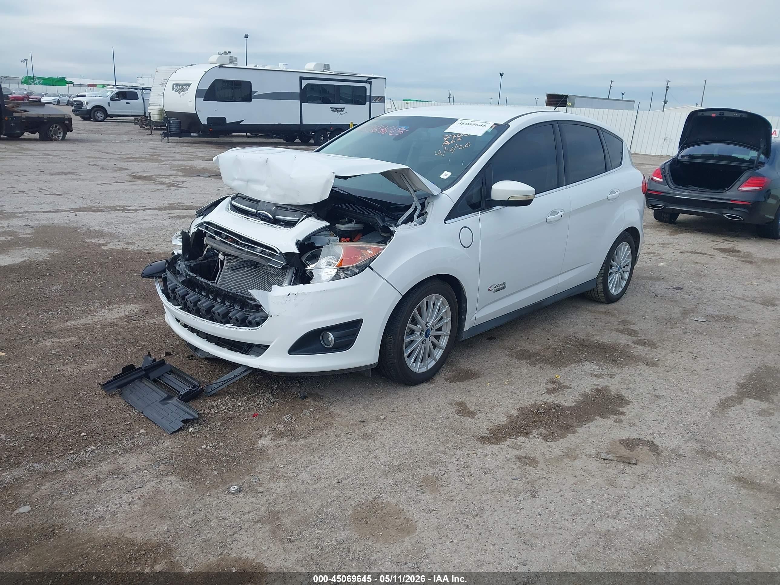 2013 Ford C-max Energi Sel White vin: 1FADP5CU4DL521399