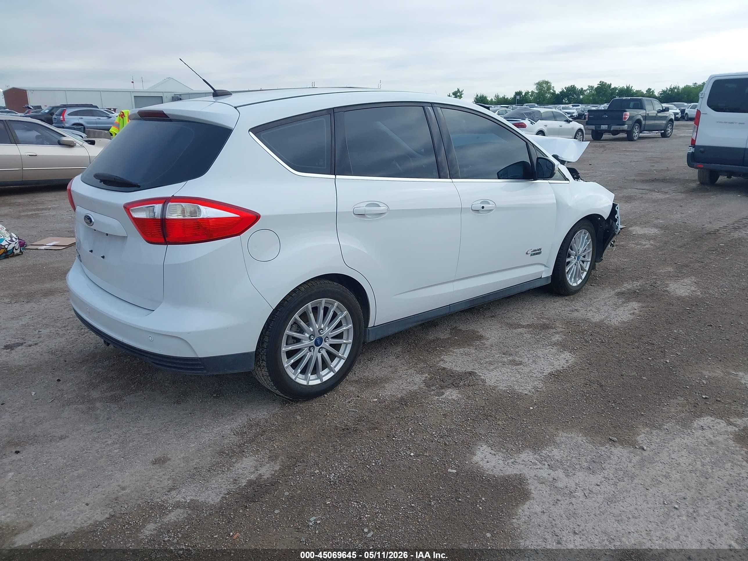2013 Ford C-max Energi Sel White vin: 1FADP5CU4DL521399