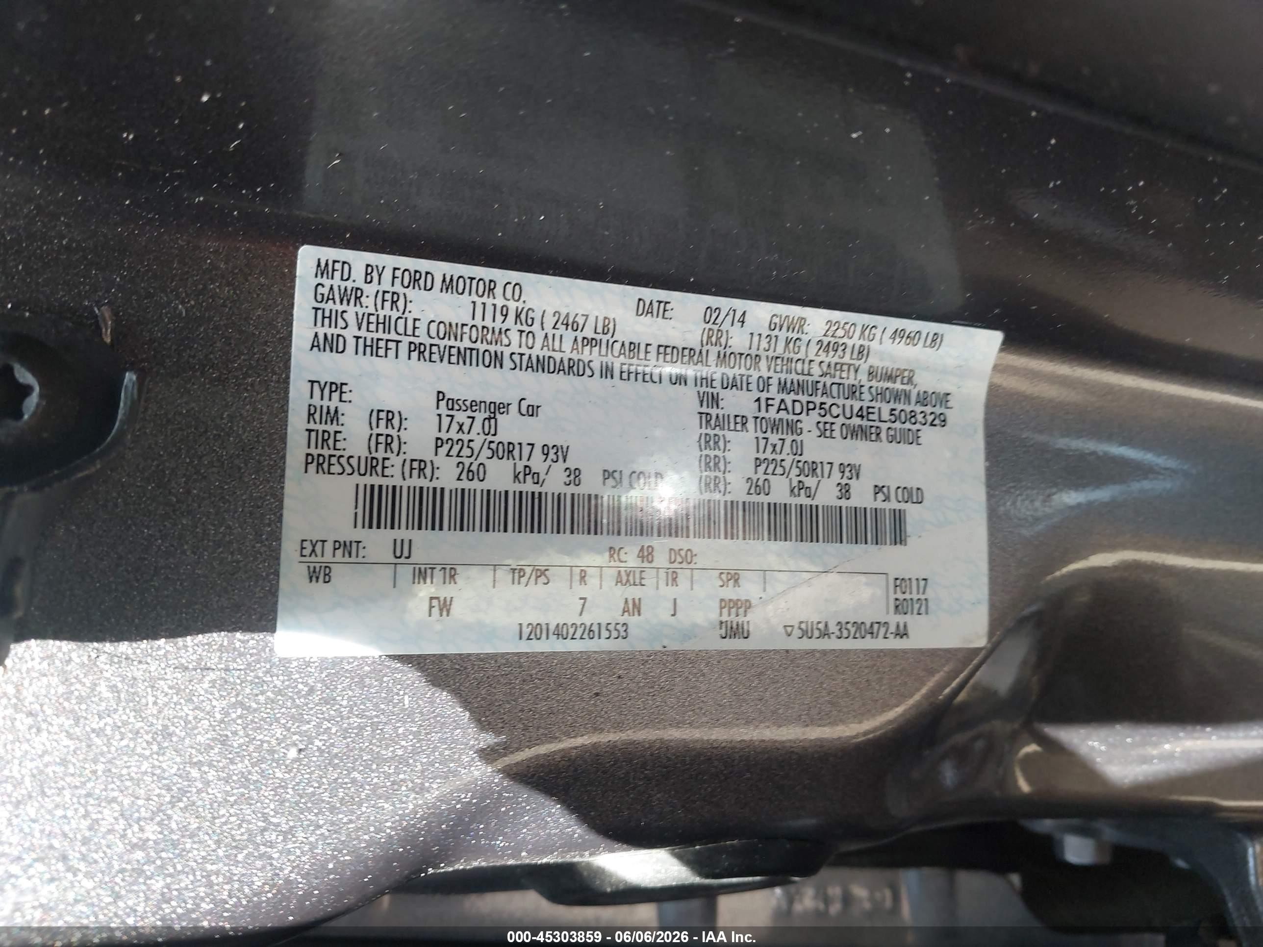 2014 Ford C-max Energi Sel Gray vin: 1FADP5CU4EL508329
