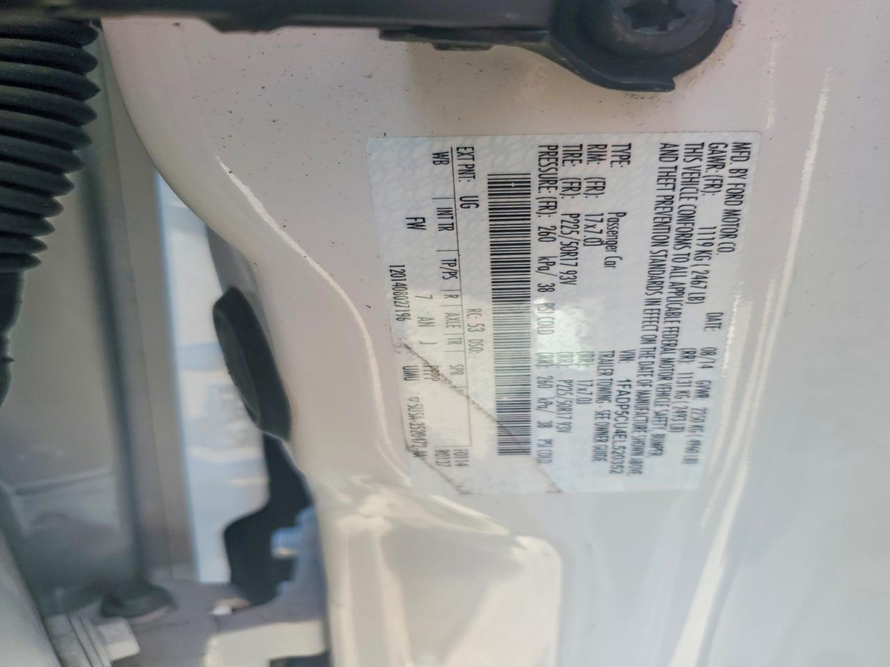 2014 Ford C-max Premium White vin: 1FADP5CU4EL520352