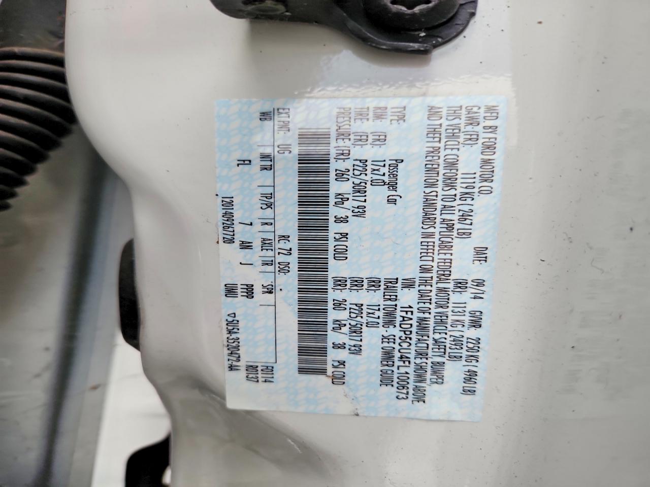 2015 Ford C-max Premium Sel White vin: 1FADP5CU4FL100673