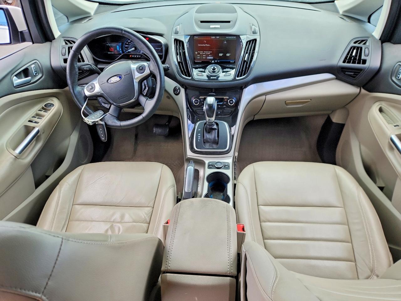 2015 Ford C-max Premium Sel White vin: 1FADP5CU4FL100673