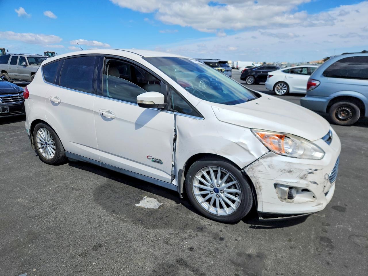 2015 Ford C-max Premium Sel White vin: 1FADP5CU4FL100673