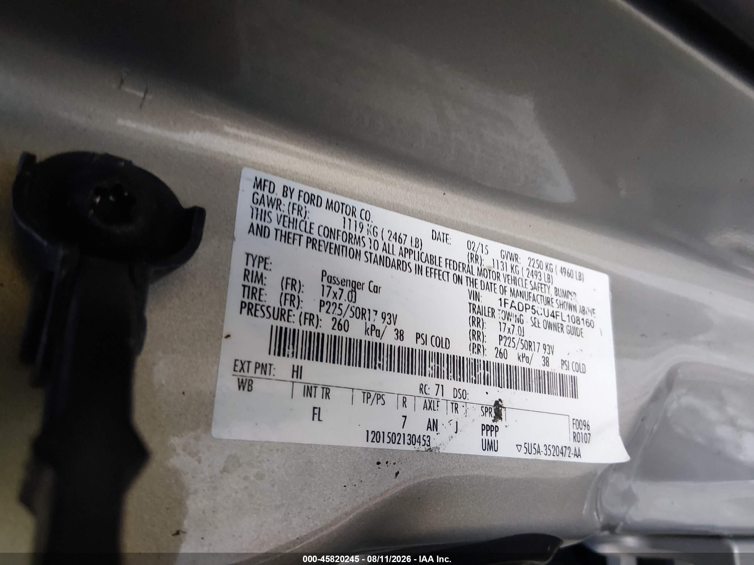 2015 Ford C-max Energi Sel Серый vin: 1FADP5CU4FL108160