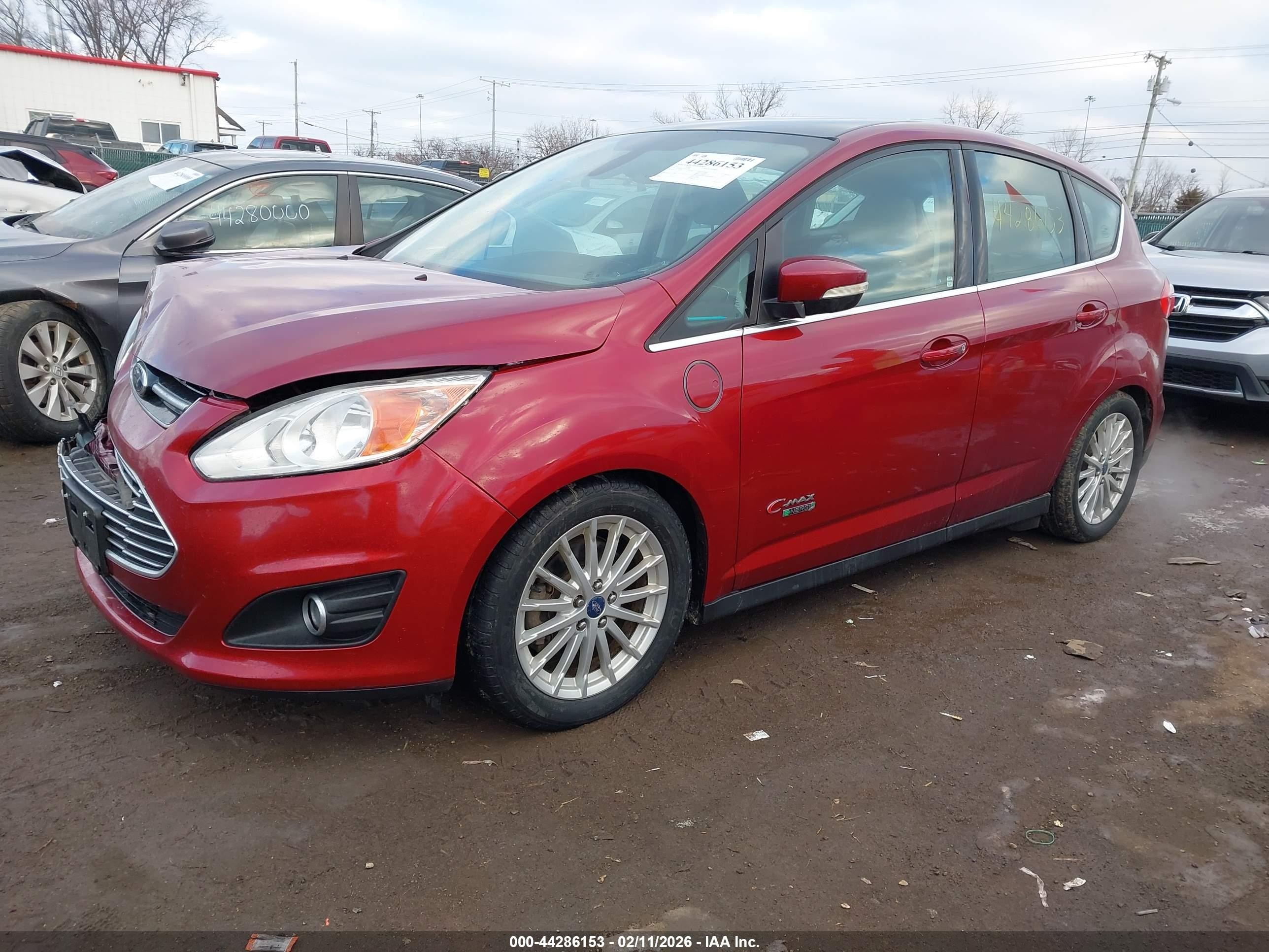 2014 Ford C-max Energi Sel Red vin: 1FADP5CU5EL512843