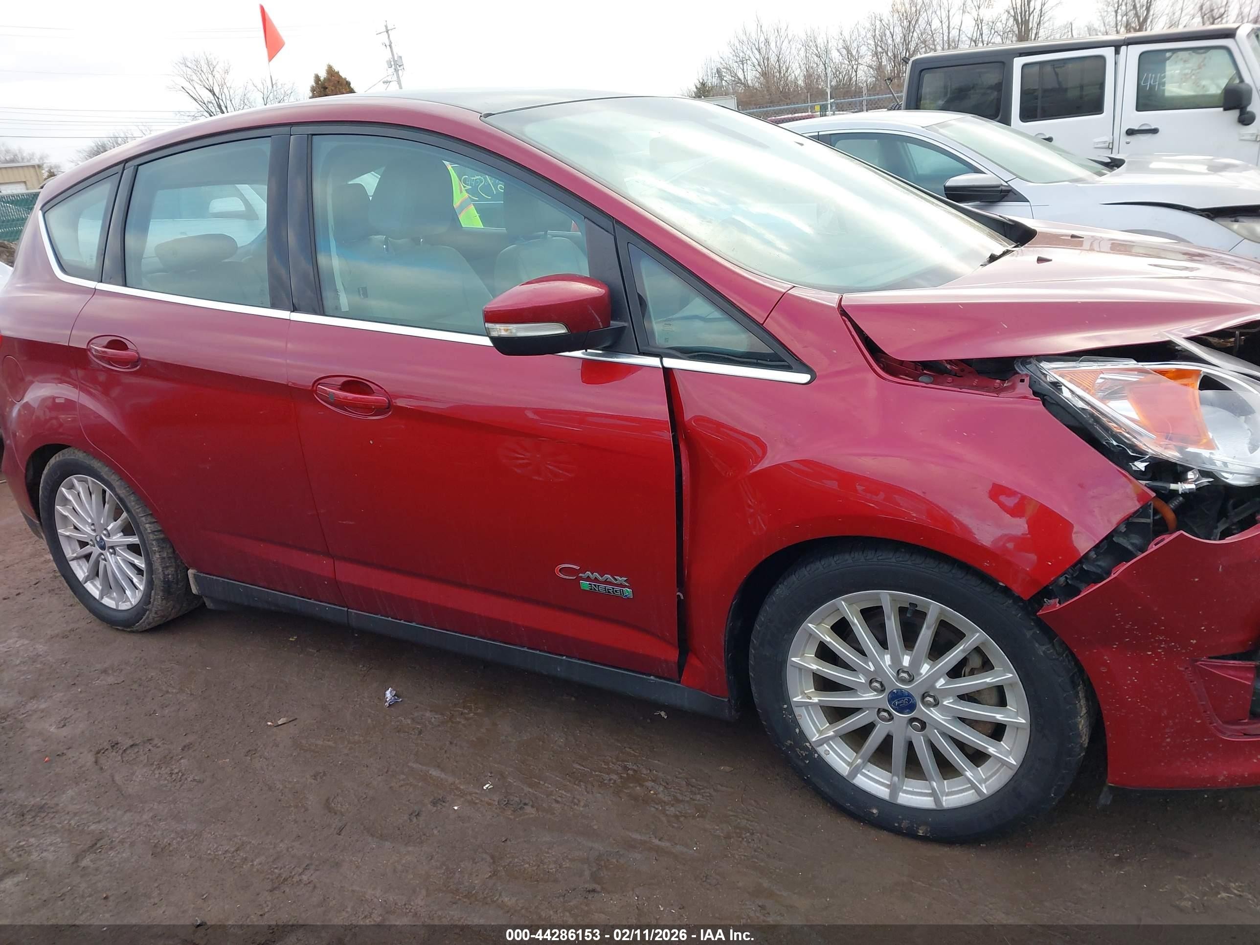 2014 Ford C-max Energi Sel Red vin: 1FADP5CU5EL512843