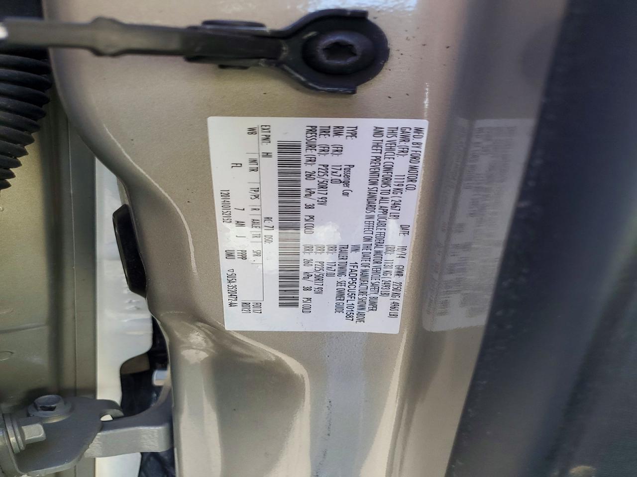2015 Ford C-max Premium Sel Tan vin: 1FADP5CU5FL101587
