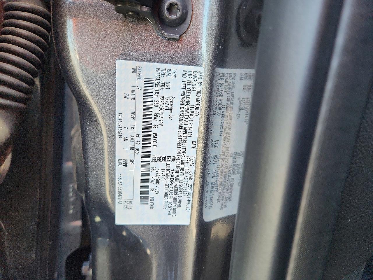 2015 Ford C-max Premium Sel Charcoal vin: 1FADP5CU5FL108796