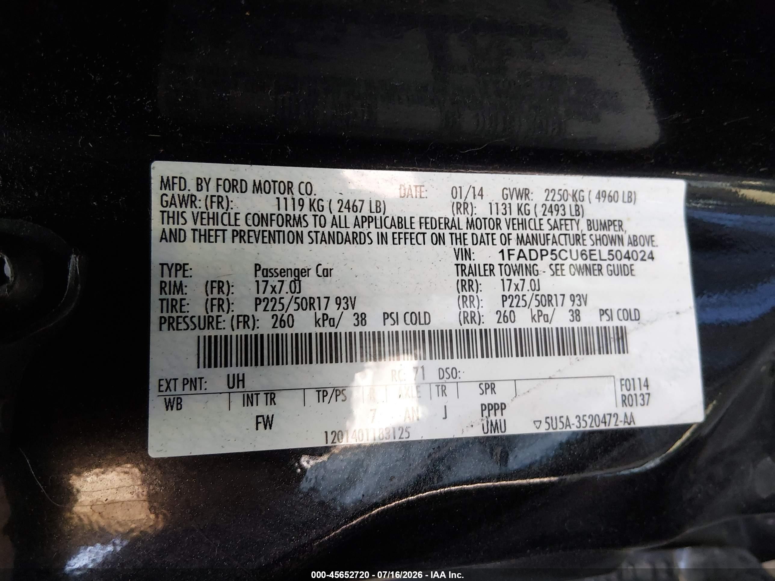 2014 Ford C-max Energi Sel Black vin: 1FADP5CU6EL504024